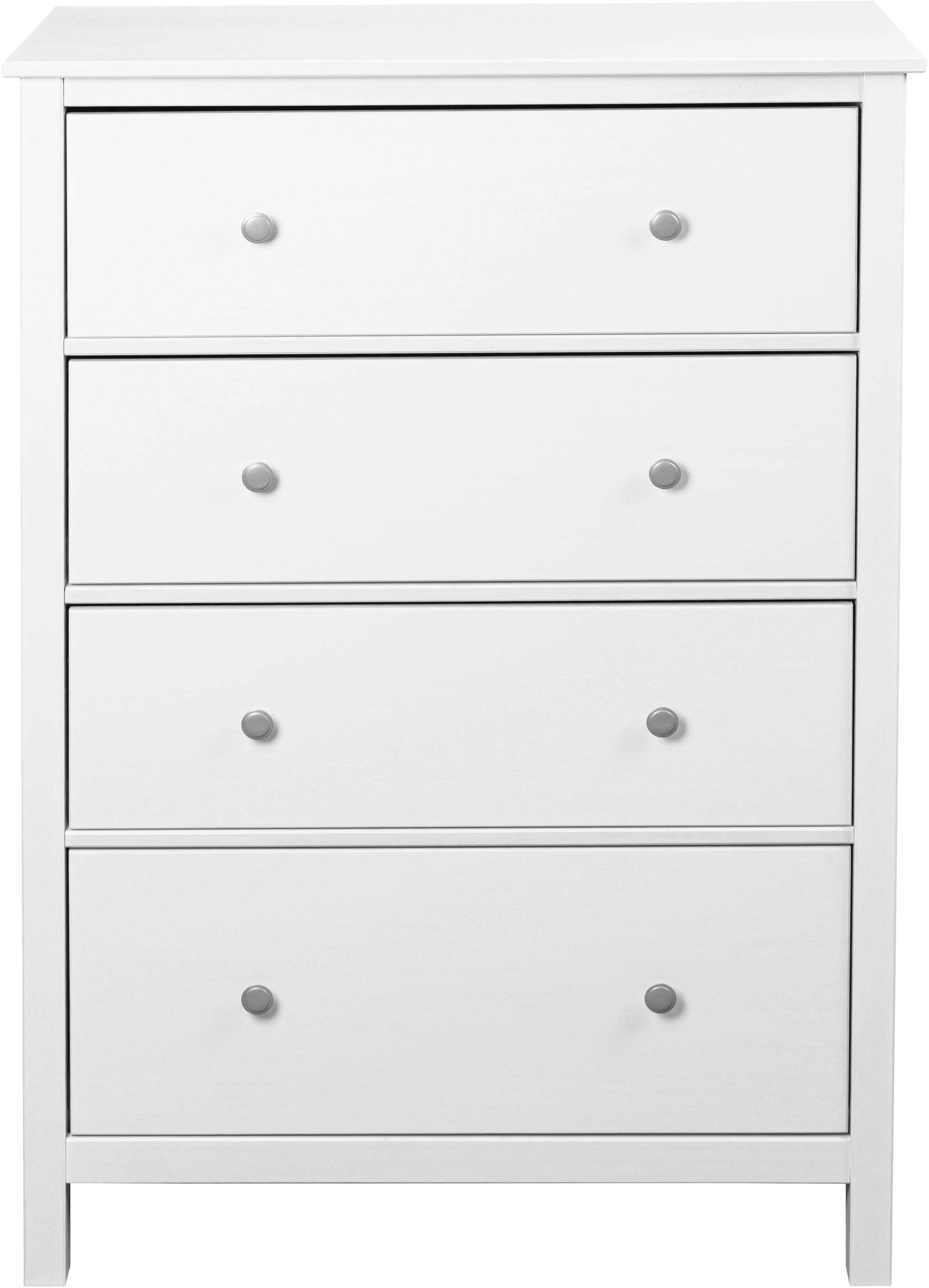 Inter Link Schubkastenkommode »Pinora, Kiefer Massivholz, Weiss, 4 Schubladen, 85 x 39,5 x 120 cm« 1 Stk. tlg. Kommode im modernem Skandi Look, viel Stauraum