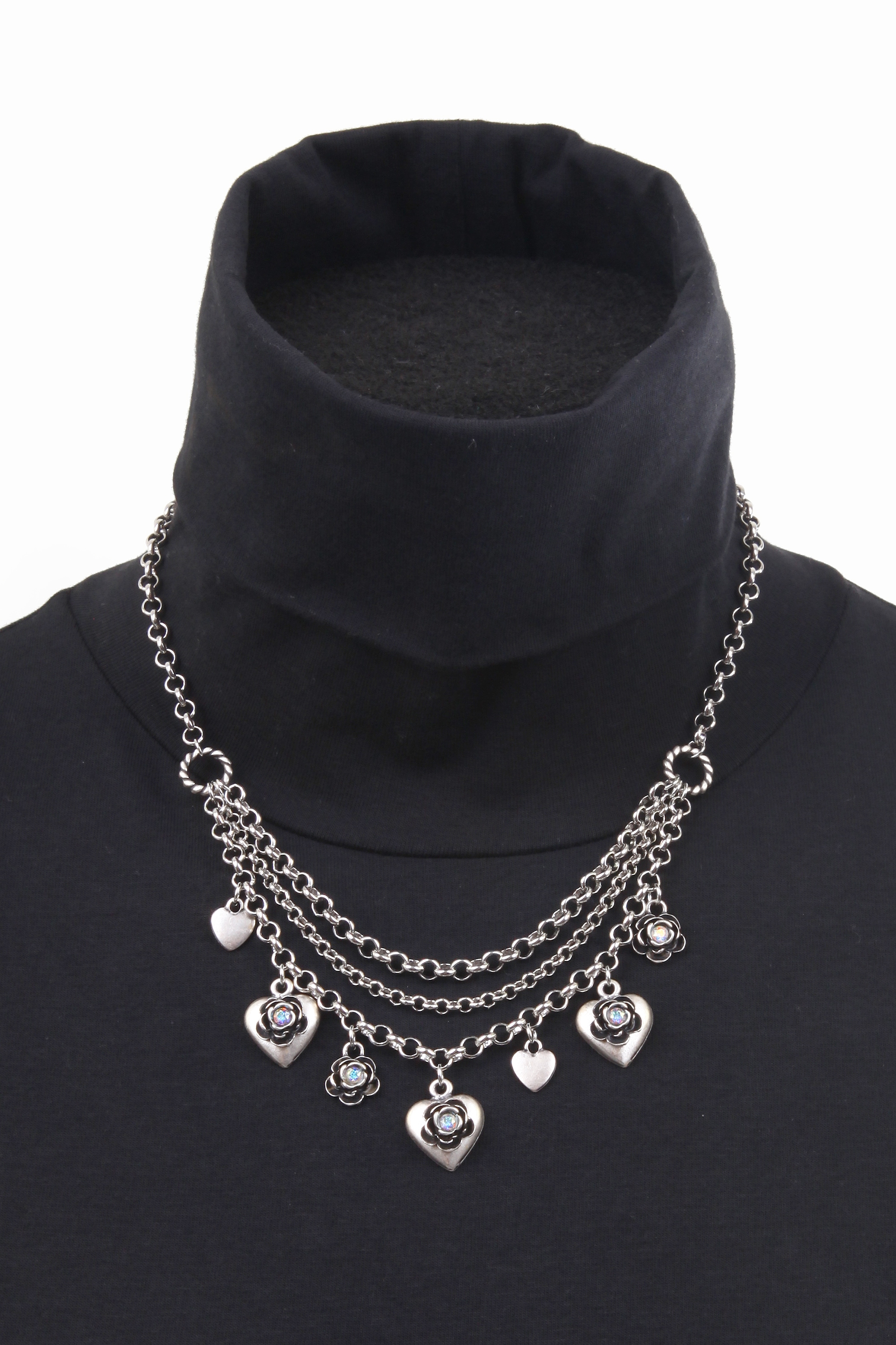 Allgäu Rebell Collier »Heidrun«, mit filigranen Anhängern und Glassteinen (Swarovski®)