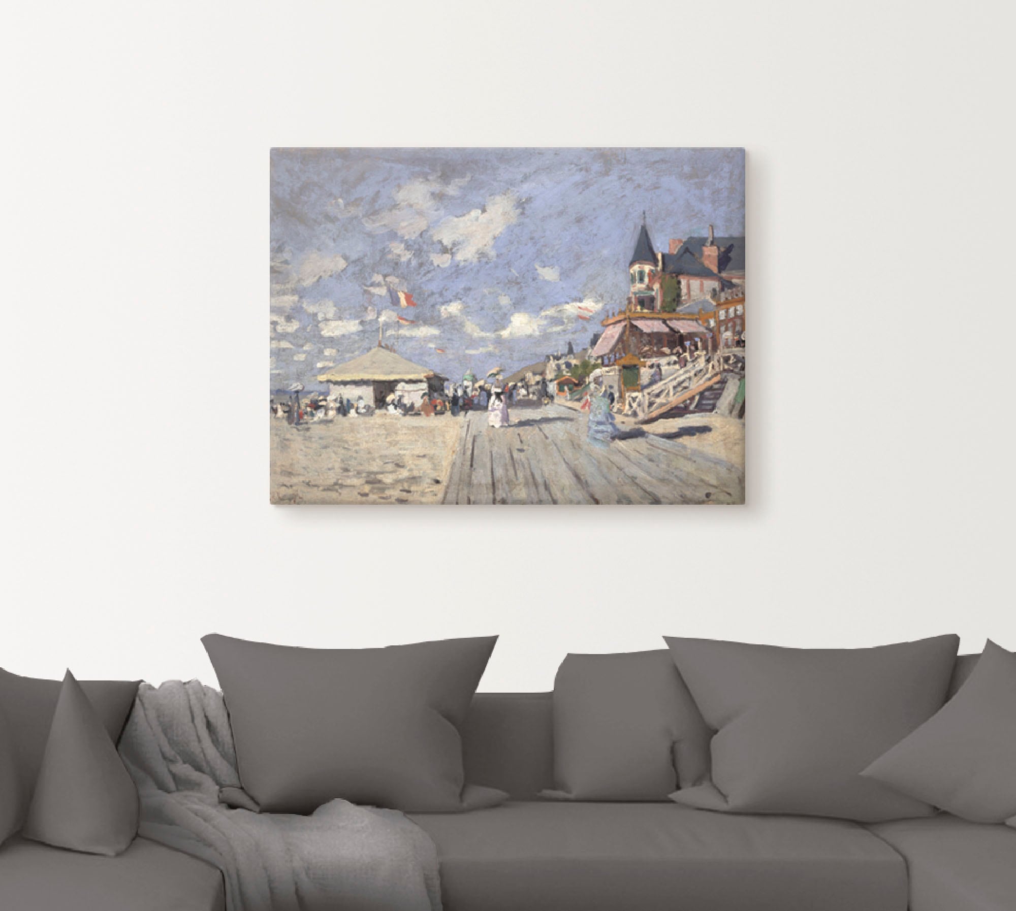 Artland Leinwandbild »Am Strand von Trouville. 1870.«, Frankreich, (1 St.), auf Keilrahmen gespannt