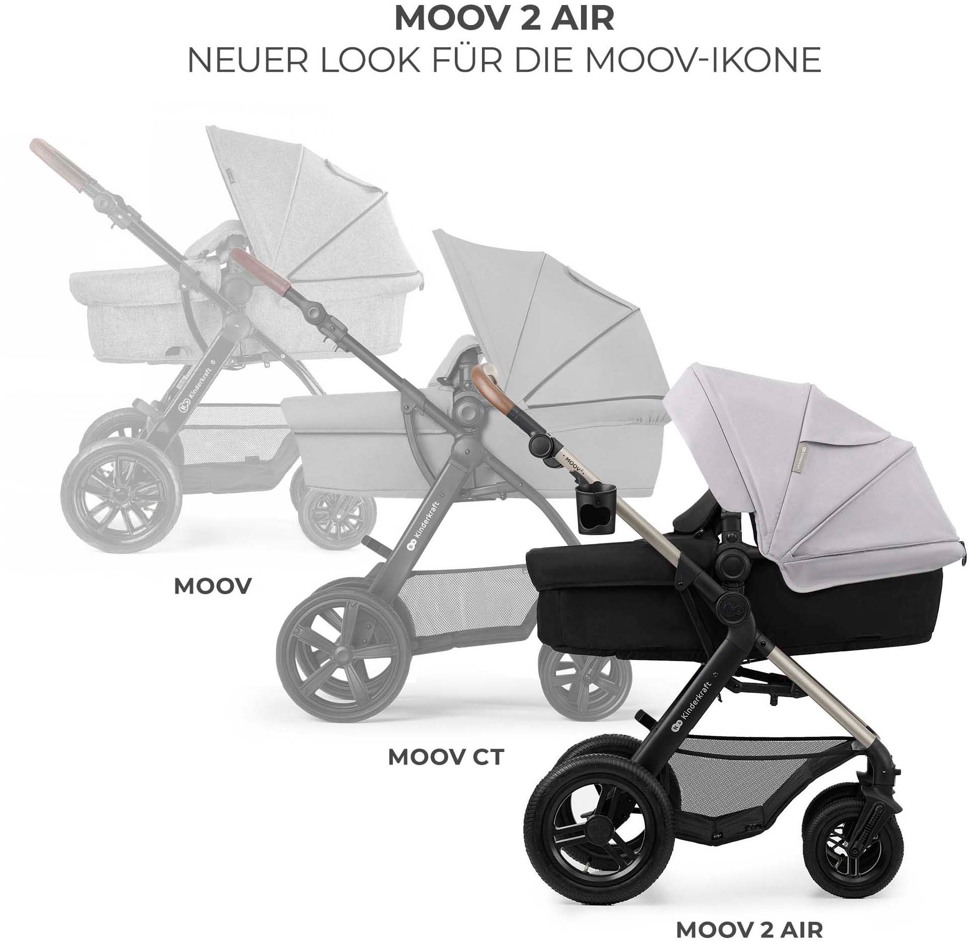 Kinderkraft Kombi-Kinderwagen »MOOV 2 Air 3IN1« 27 kg mit Luftreifen