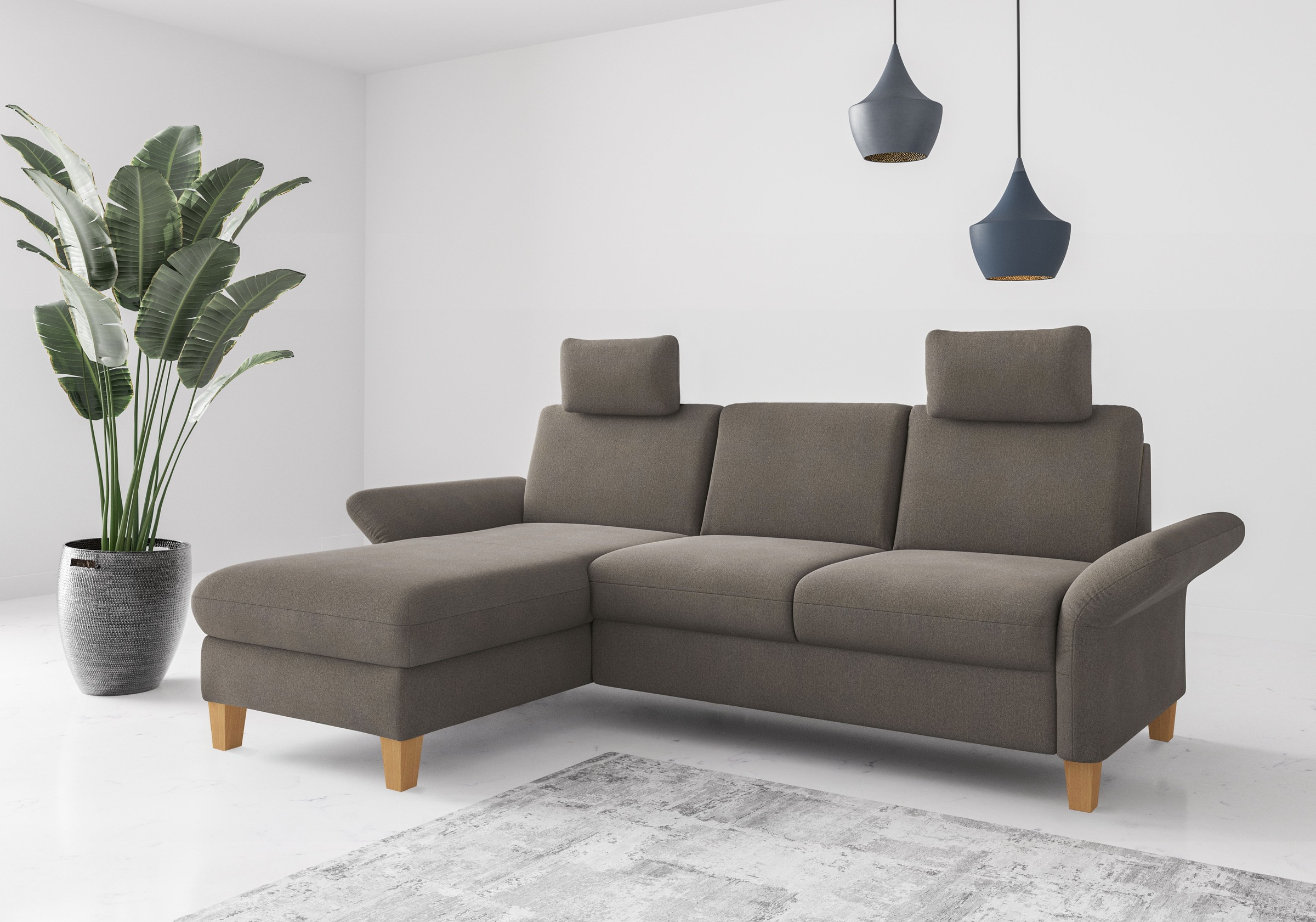 OTTO home Ecksofa "Rochelle, L-Form" wahlweise mit Armteilverstellung, Schlaffunktion und Bettkasten