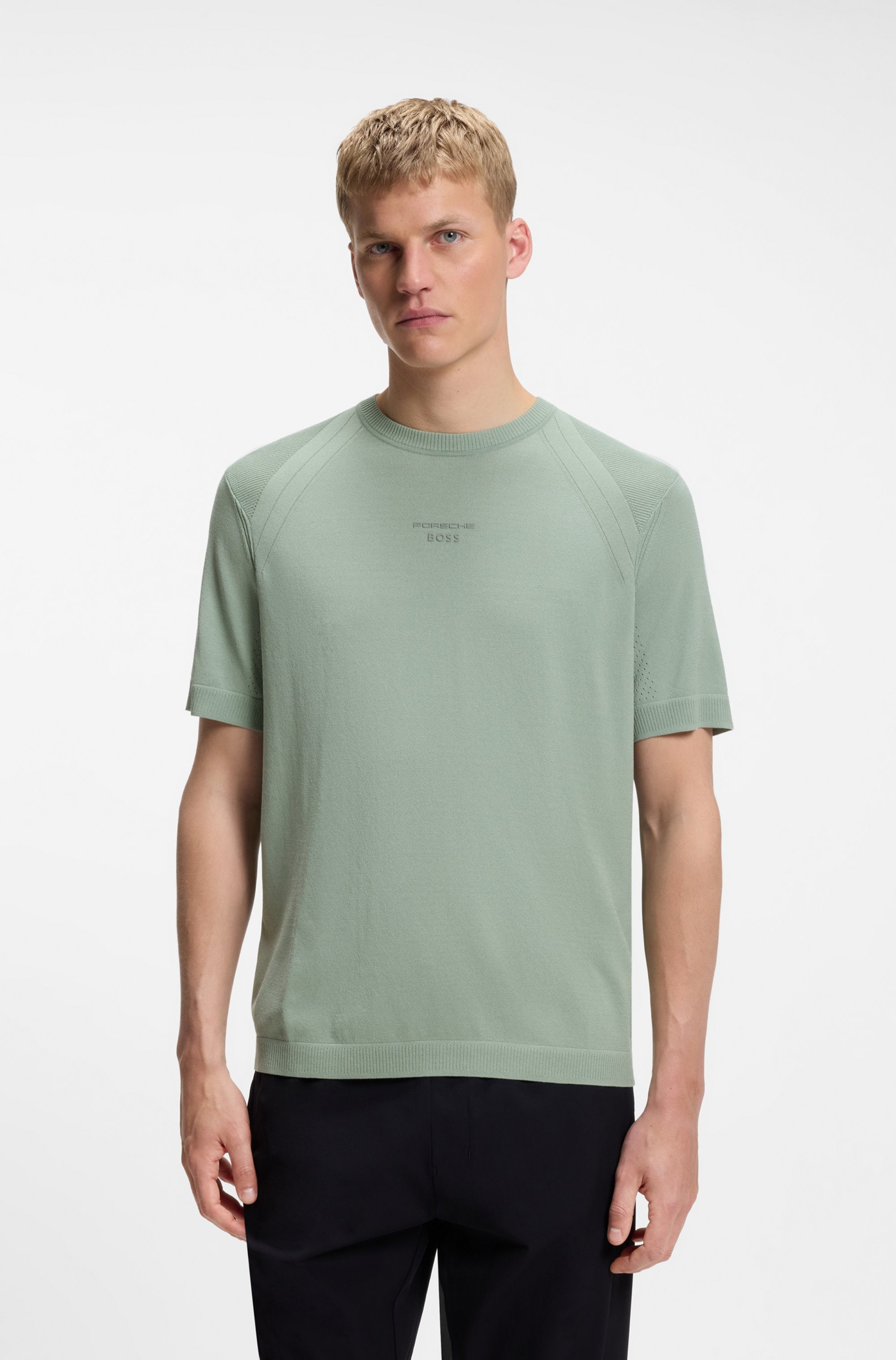 BOSS GREEN Kurzarmpullover »Porsche Spirit 70 Capsule Collection« Premium Herrenmode Limited