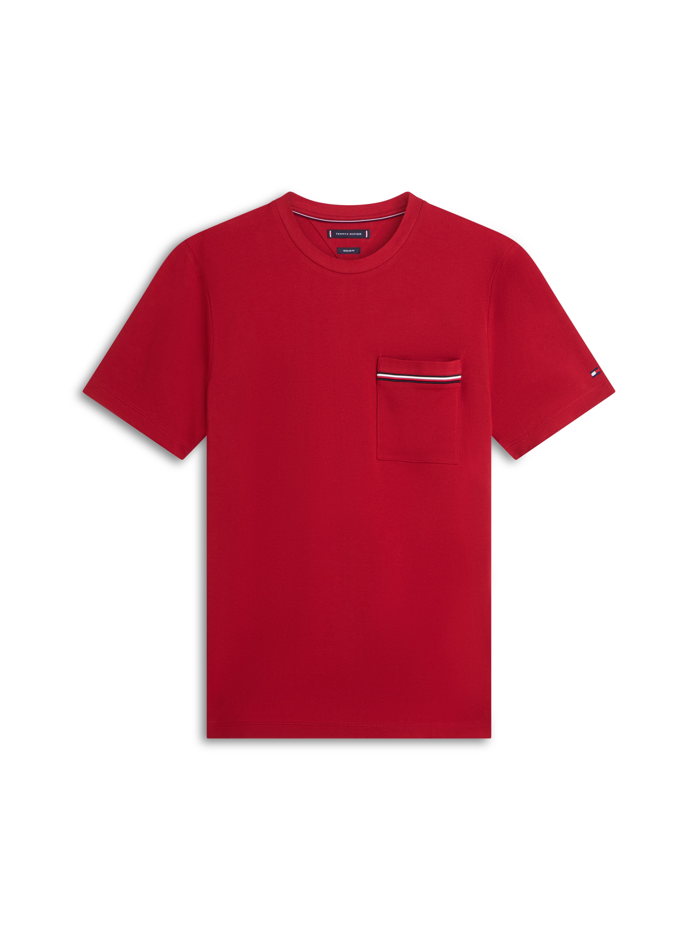 Tommy Hilfiger T-Shirt »GLOBAL STRIPE PIQUE POCKET« Regular fit mit Brusttasche