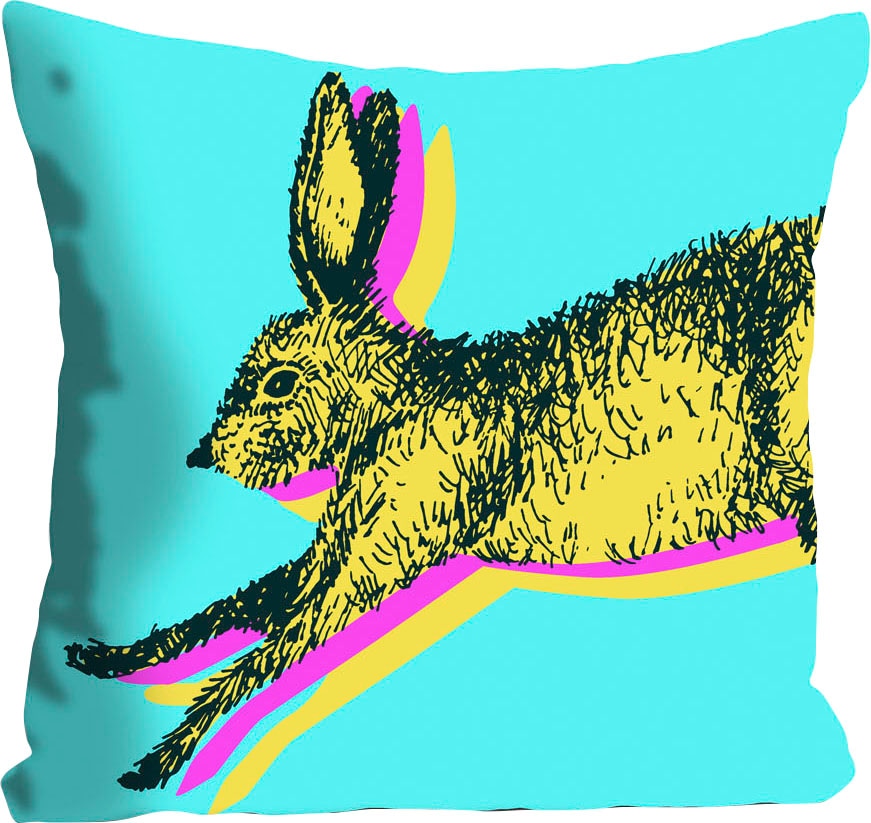 queence Dekokissen "Funny Bunny" mit einem funkigen Hasen günstig online kaufen
