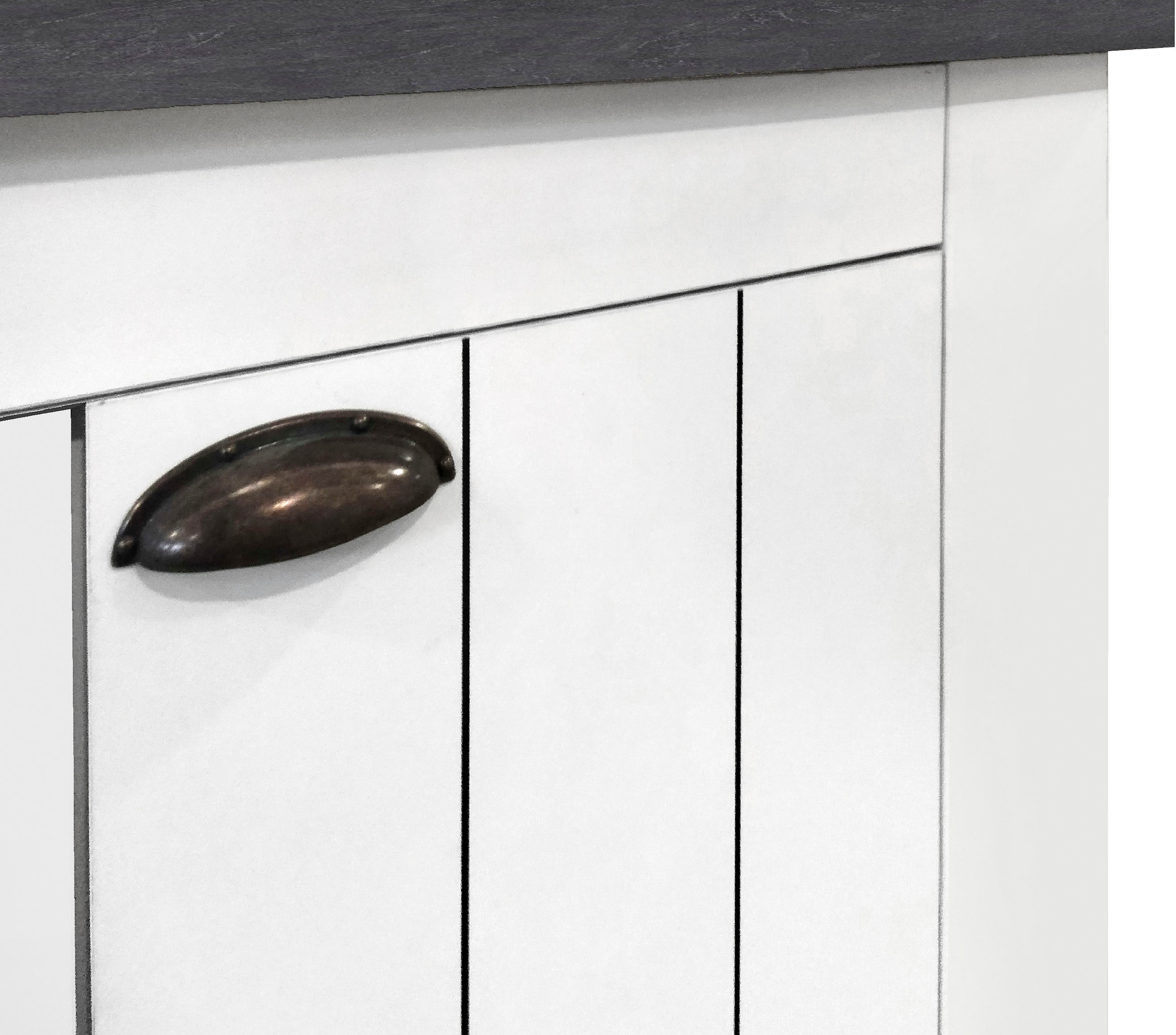INOSIGN Schuhschrank »FIGO, Made in Italy – Schuhkommode,Schuhregal für ca. 30 Paar Schuhe«, (1 St.), 3-Türig, Siebdruck-dekorative Fräsungen, 10 Fächer, Höhe: 100 cm