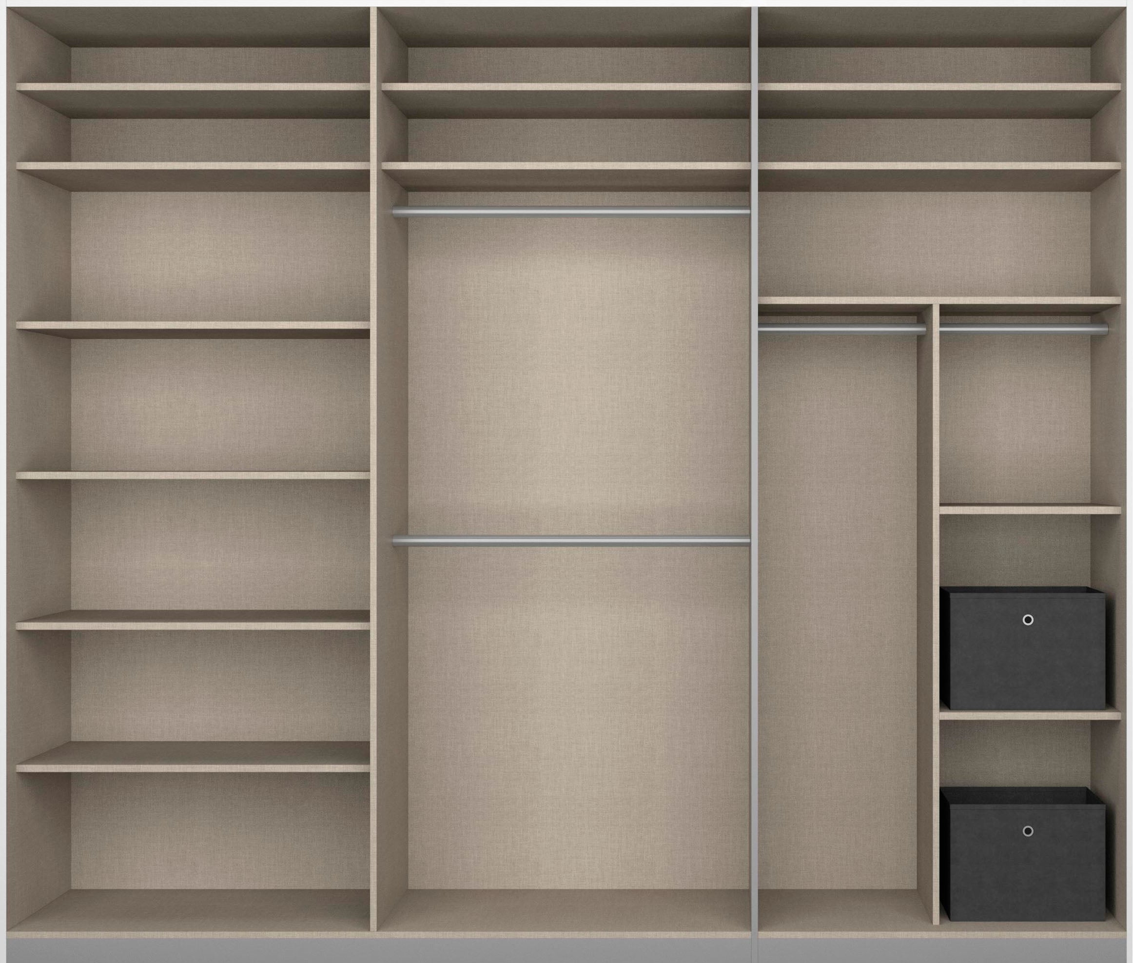 rauch Schwebetürenschrank »Kleiderschrank Schrank Garderobe CORTONA mit Passepartout«, und optionaler Beleuchtung inkl. Inneneinteilung 2 Boxen und Böden