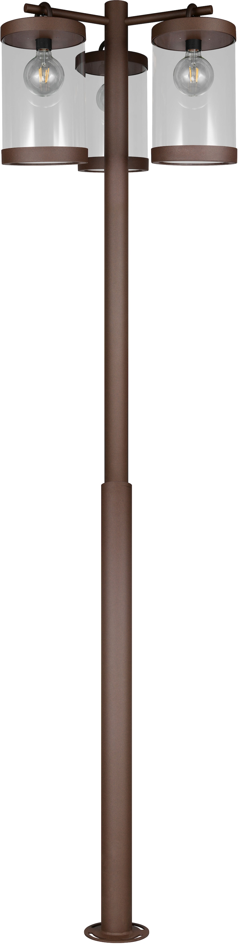 TRIO Leuchten Außen-Stehlampe »SAMBESI, Große Garten Stehleuchte Höhe 240cm, IP44 Dämmerungssensor«, 3 flammig, Leuchtmittel E27 | Leuchtmittel wechselbar, Outdoor Stehlampe 3-flammig, exkl 3x E27 max 28W, Alu Druckguss