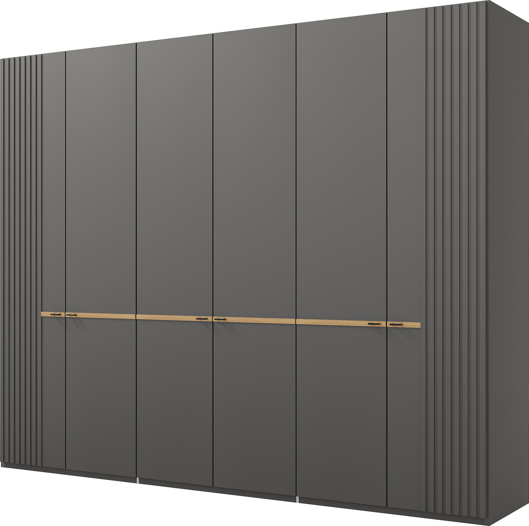 Musterring Kleiderschrank "Isabelle" Lamellen in Korpusfarbe, Griffe in schwarz, versch. Größen und Farben