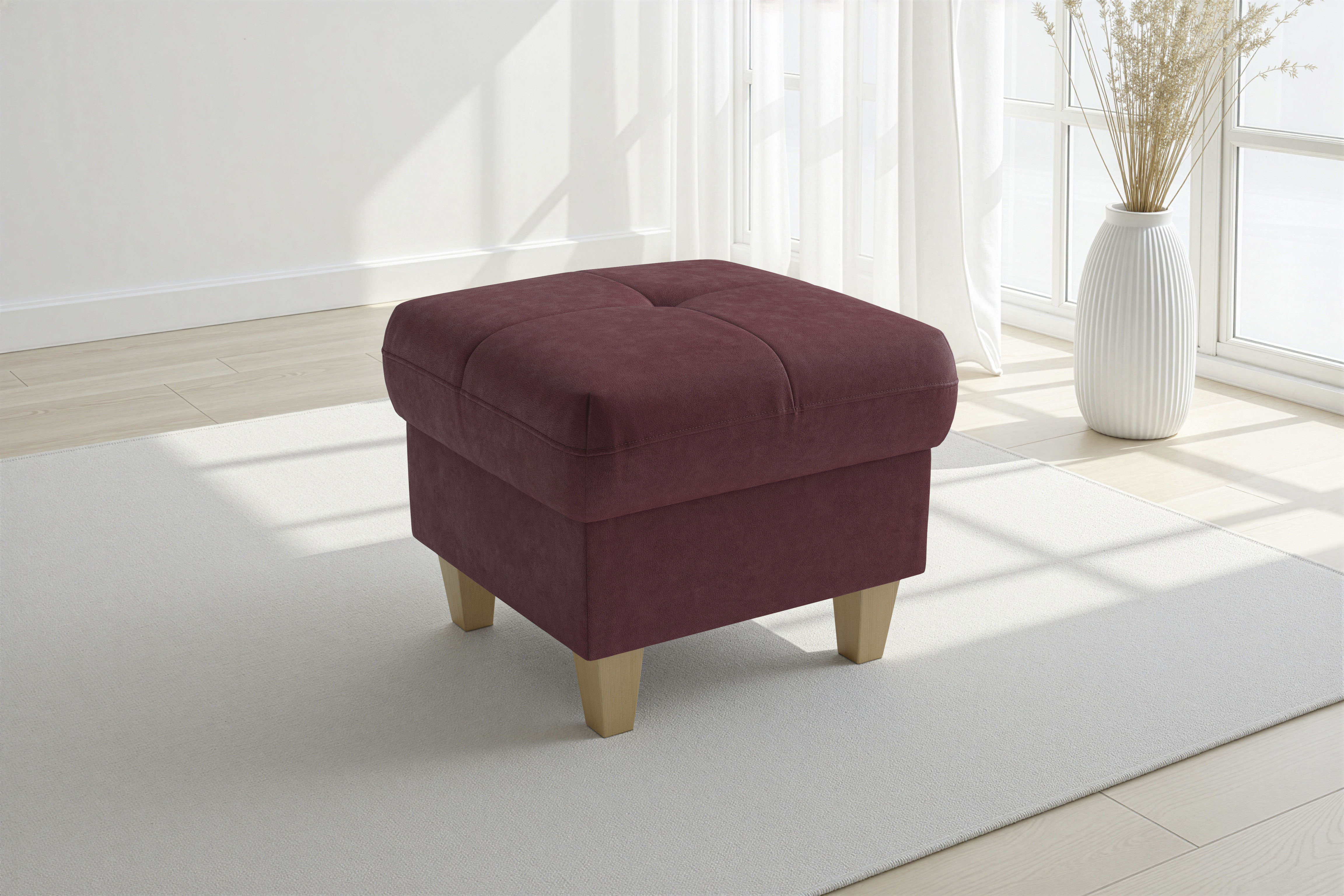 sit&more Polsterhocker "Pamela, B: 58 cm" 1 Stk. tlg. verschiedene Farben und Stoffe, bis 120 kg belastbar