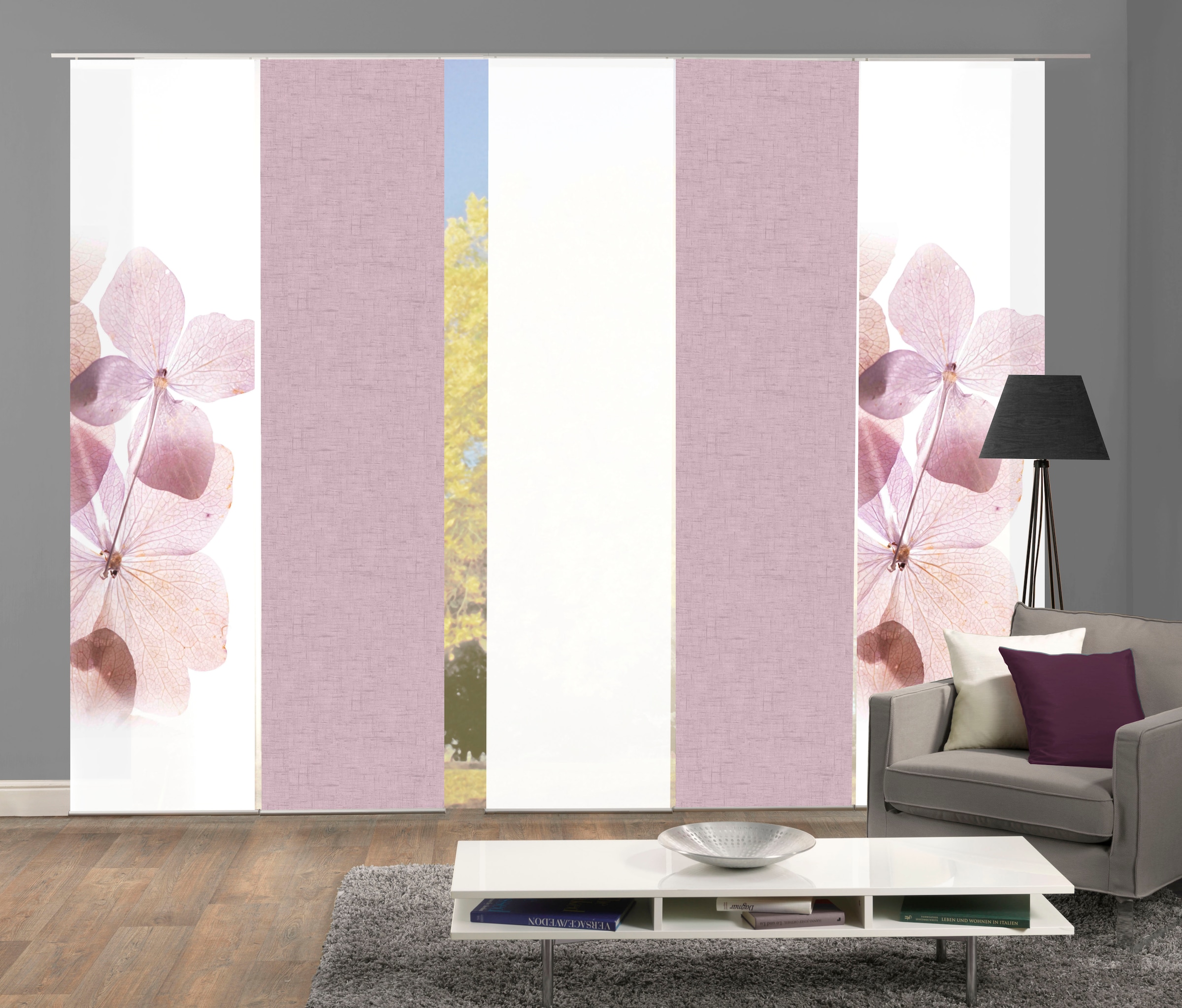 HOME WOHNIDEEN Schiebegardine "BONITA 5er SET" Paneelwagen 5 Stk. tlg. Schi günstig online kaufen