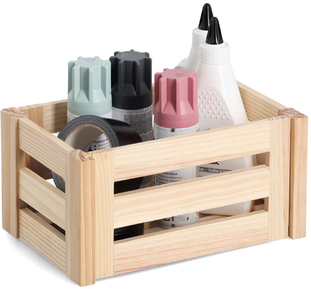 Zeller Present Aufbewahrungsbox »'Leisten', Kiefer«, natürliches Holz, vielseitig, Stecksystem