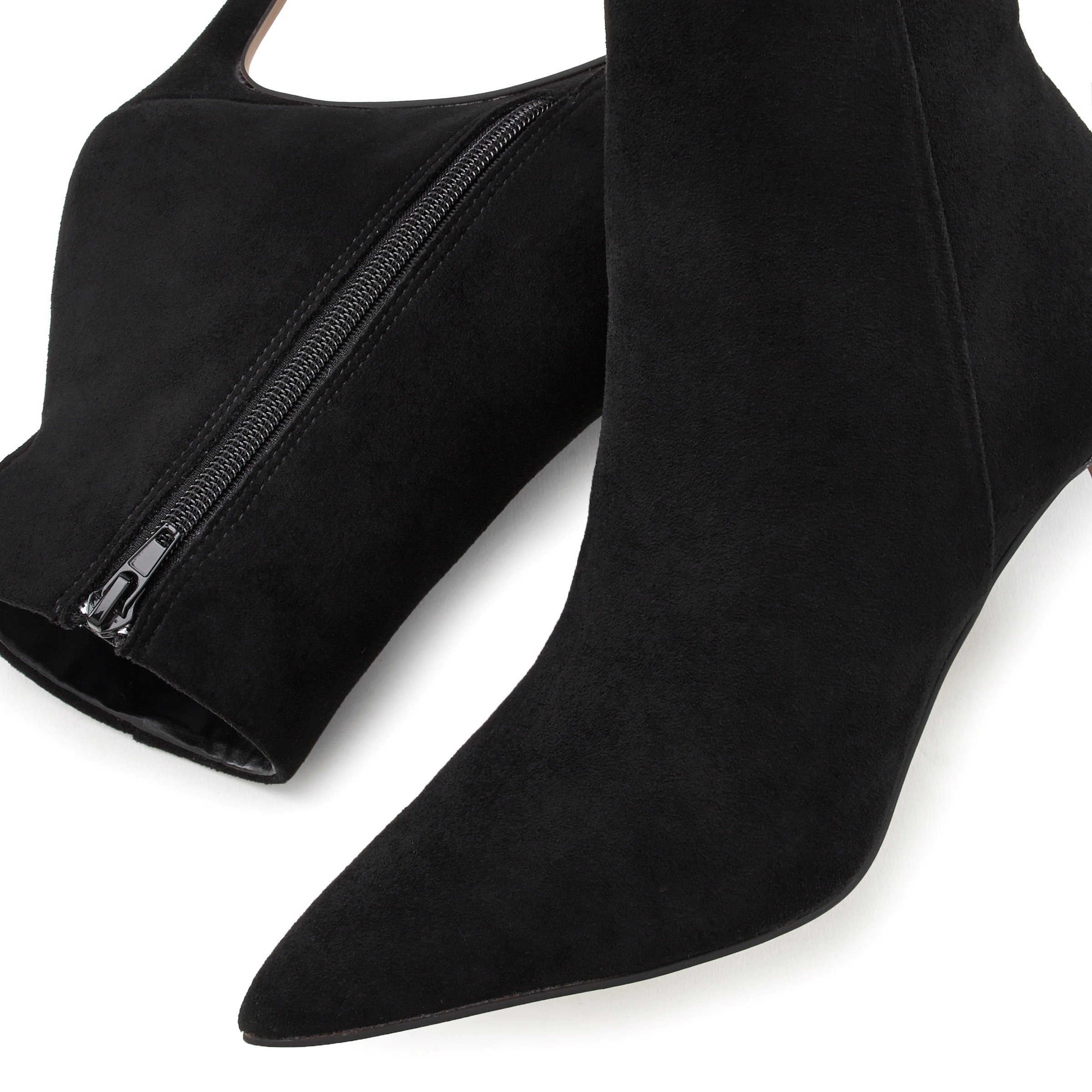 High-Heel-Stiefelette LASCANA "Sommerstiefelette", Damen, Gr. 37, schwarz, Obermaterial: 100% Textilmaterial. Decksohle: 100% Lederimitat. Futter: 100% Textilmaterial. Laufsohle: 100% Synthetik, unifarben, Schuhe, in spitzer Form & Pfennigabsatz, Reißvers 3