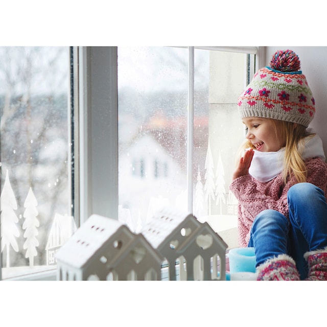 MySpotti Fensterfolie »Look Winter Village white«, halbtransparent,  glattstatisch haftend, 200 x 30 cm, statisch haftend bestellen | BAUR