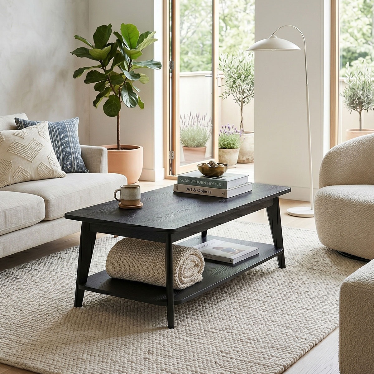 Jahnke Couchtisch "SIXTY COFFEE" Couchtisch, 2 Ebenen, Skandi, Eiche-Optik, Breite:110 cm