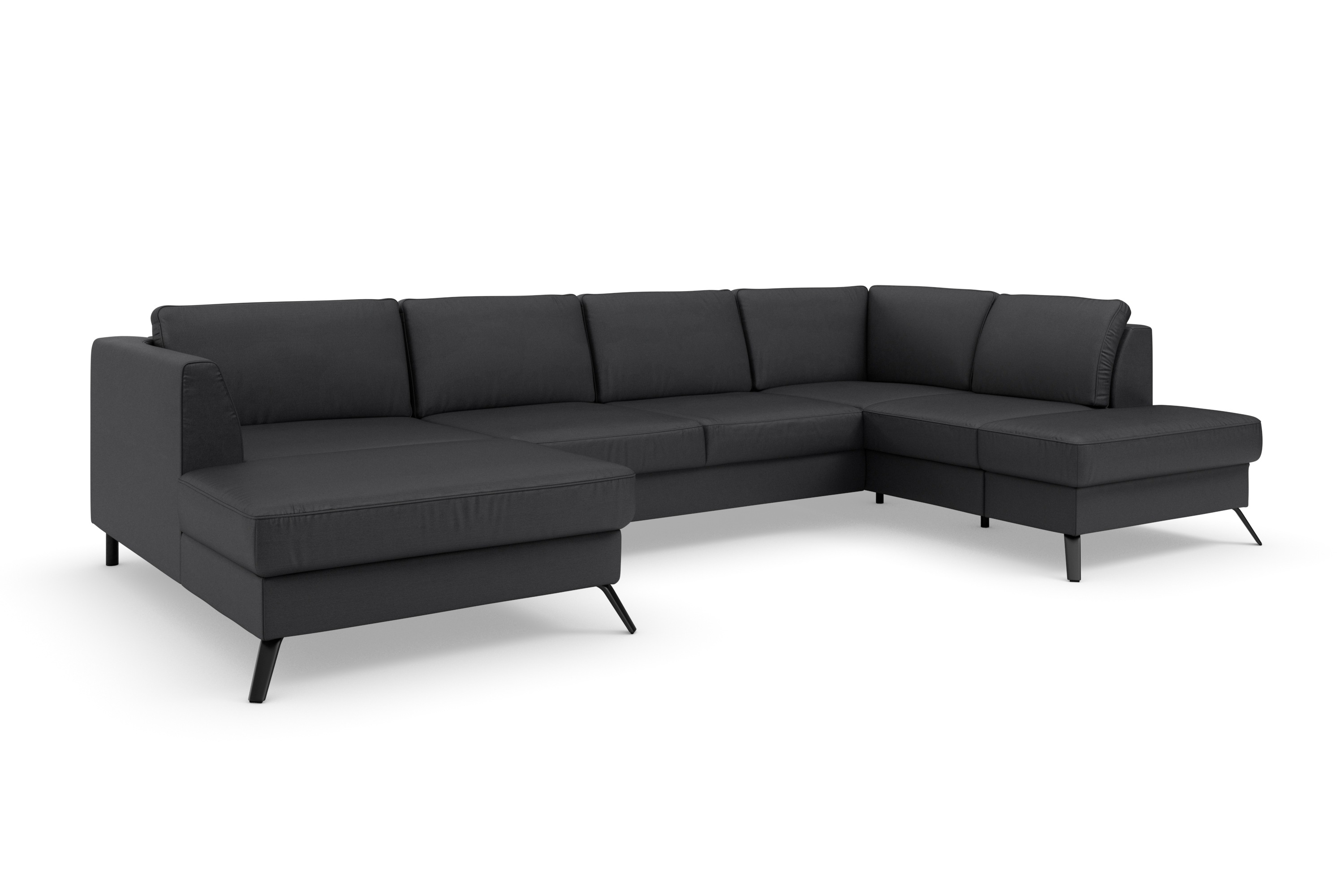 Thumbnail - sit&more Wohnlandschaft "Olsen U-Form" inklusive Sitztiefenverstellung, wahlweise mit Bettfunktion, 15cm hoch