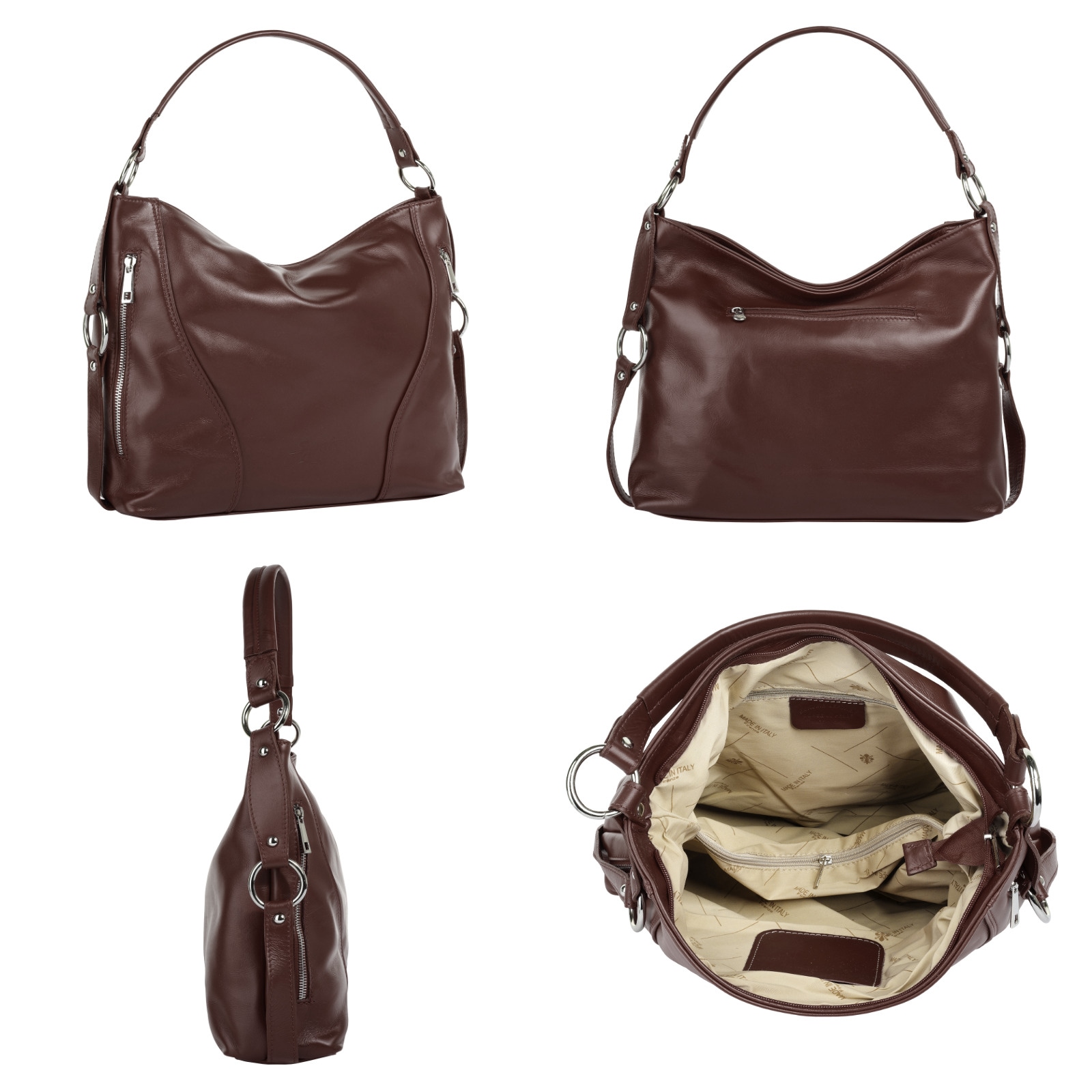 Samantha Look Henkeltasche, echt Leder, Made in Italy