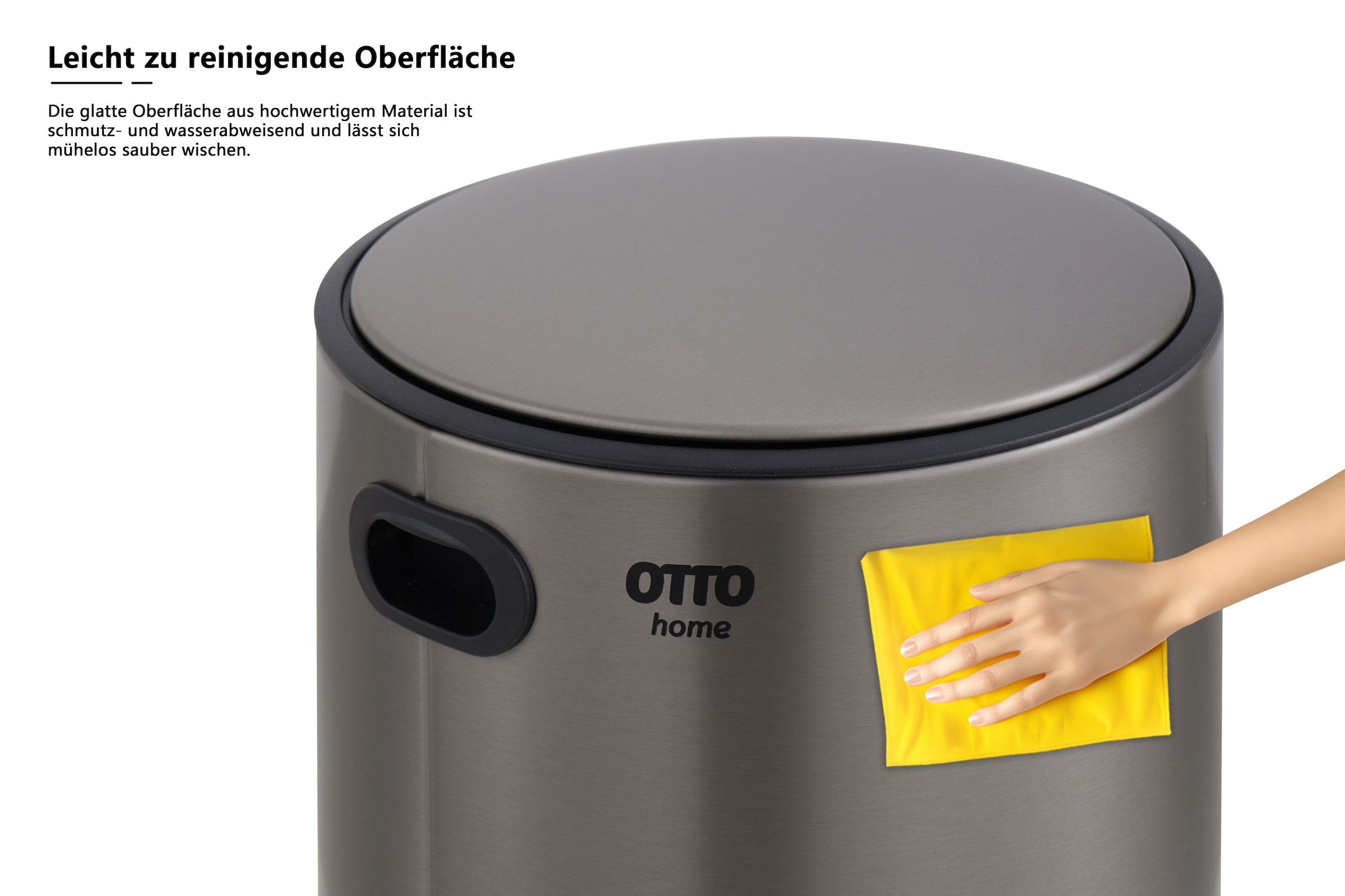 OTTO home Mülleimer »in 5 versch. Farben, 5 L, 10 L o. 30 L, Soft Close, Lennu, Abfalleimer« 1 Behälter Treteimer für Küche oder Bad, Kosmetikeimer mit verstecktem Griff