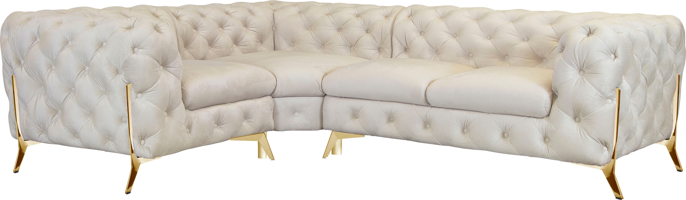 Home affaire Chesterfield-Sofa "Amaury L-Form" moderne Chersterfield-Optik, günstig online kaufen