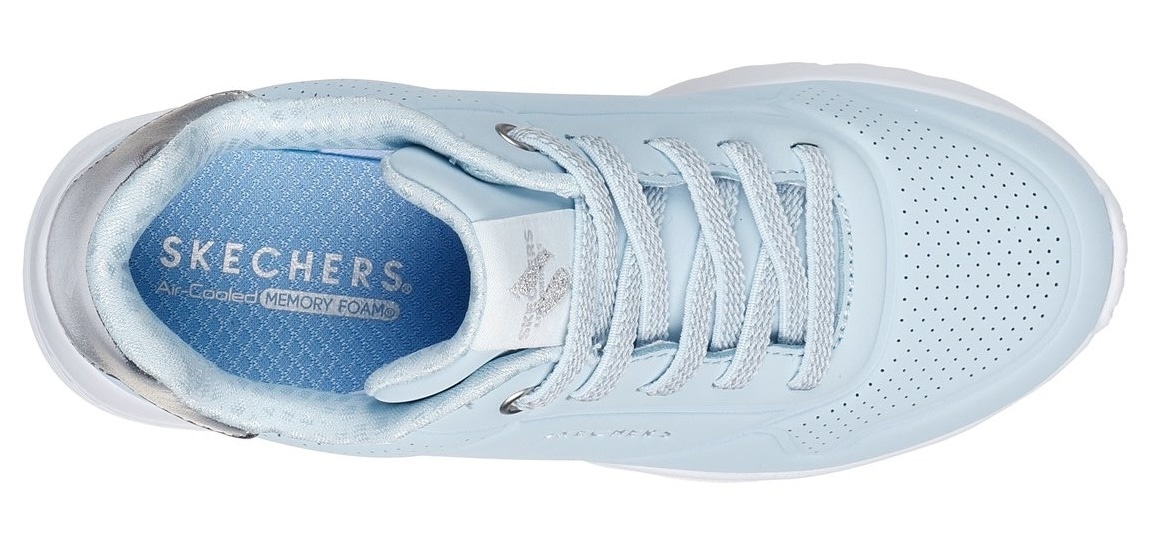 Skechers Sneaker »UNO LITE«, Schnür,-Plateausneaker mit Metallic, Größenschablone zum Download
