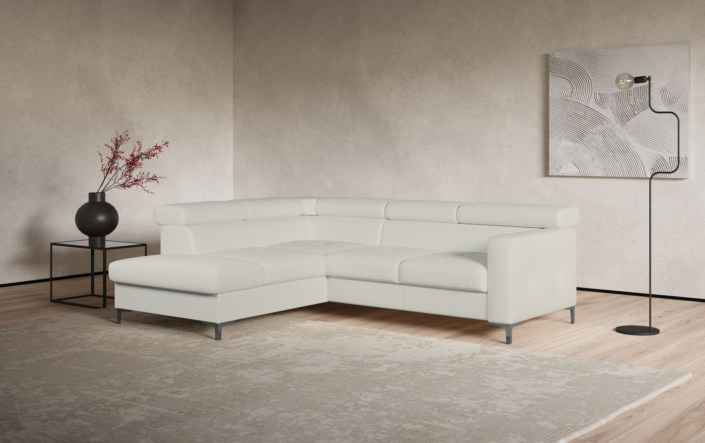 COTTA Ecksofa "Sammy L-Form", inklusive Kopfstützen-Höhenverstellung, wahlw günstig online kaufen