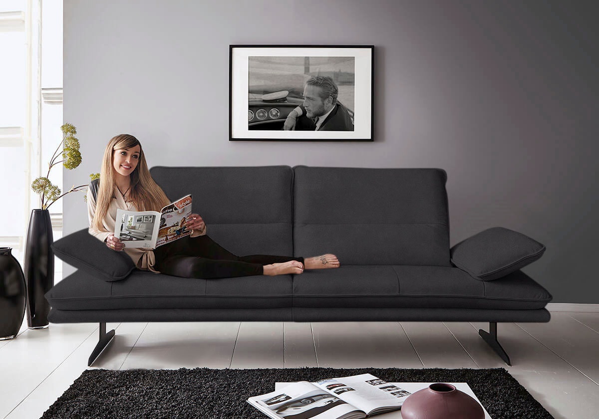 W.SCHILLIG 2,5-Sitzer "broadway, Designsofa mit tollem Sitzkomfort" Sitztiefenverstellung, Kopfteil- & Seitenteilverstellung, Breite 236cm
