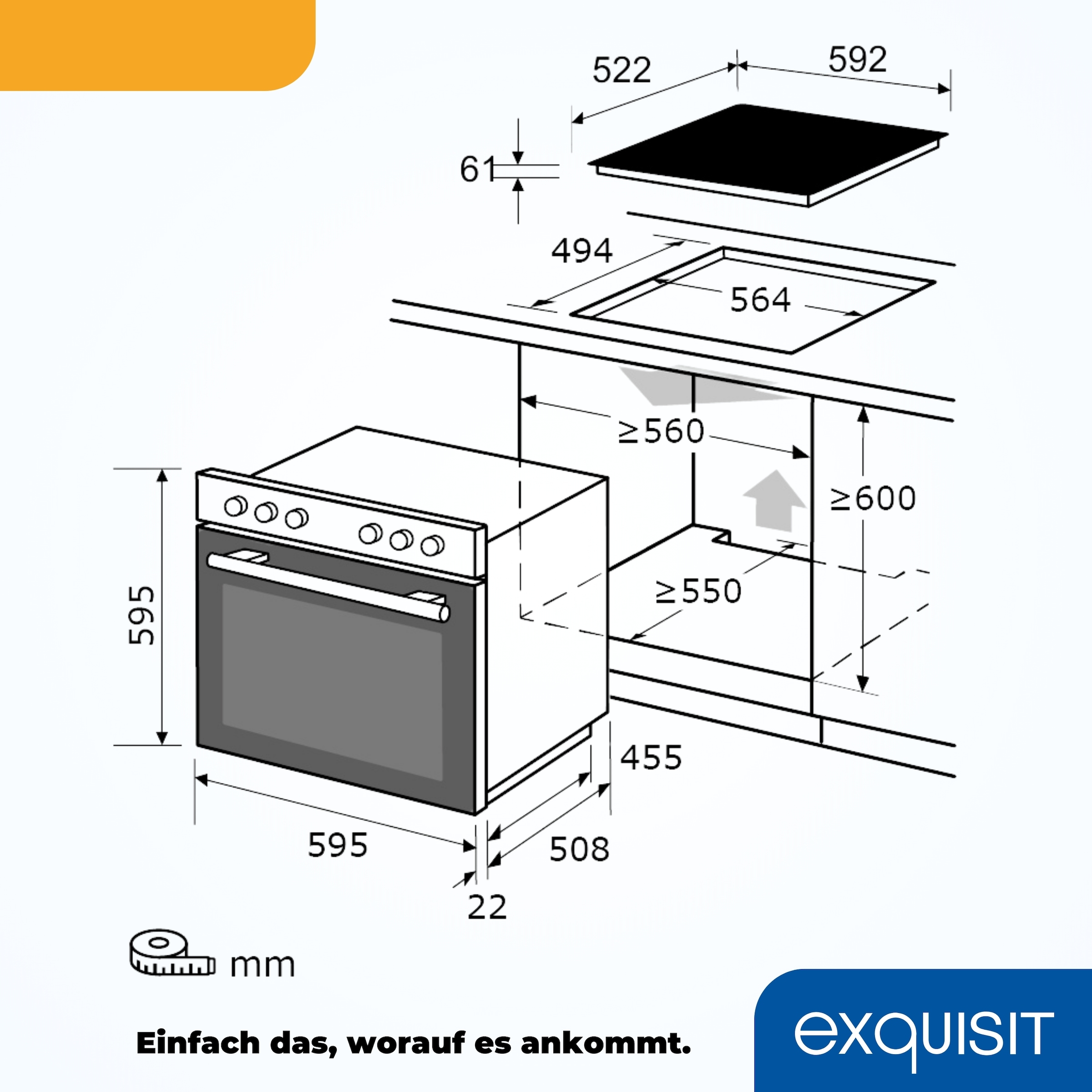 exquisit Elektro-Herd-Set »EHE 156-2.1 UBZ«