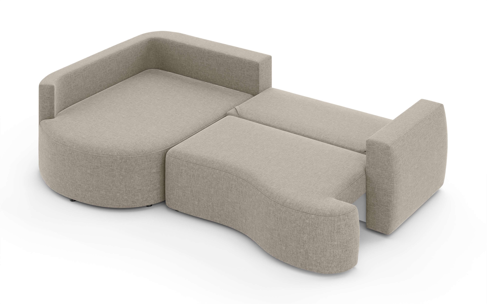 INOSIGN Ecksofa »Kahekili, Schlafsofa mit Bettkasten, Maße B/T/H: 255/181/90/ cm«, L-Form mit Wellenunterfederung, 7 Rückenkissen und 2 Zierkissen