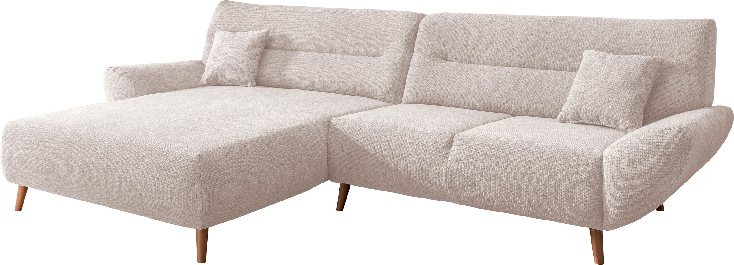 INOSIGN Ecksofa "Drago, elegant und zeitlos, komfortabel, Holzfuß, L-Form", günstig online kaufen