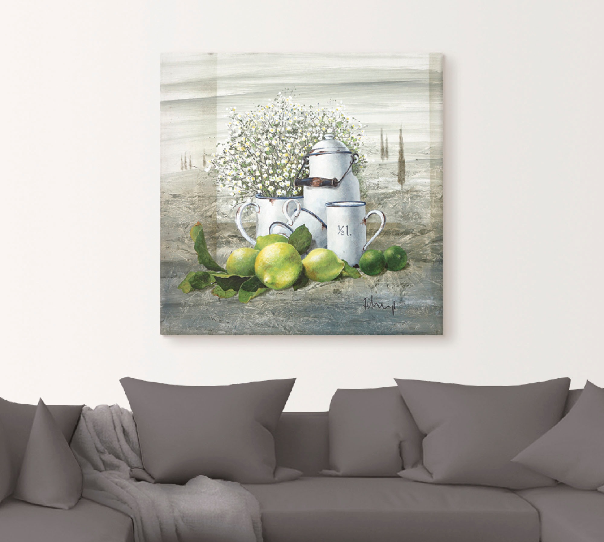 Artland Wandbild "Stillleben mit Milchkanne" Arrangements 1 Stk. tlg. als L günstig online kaufen