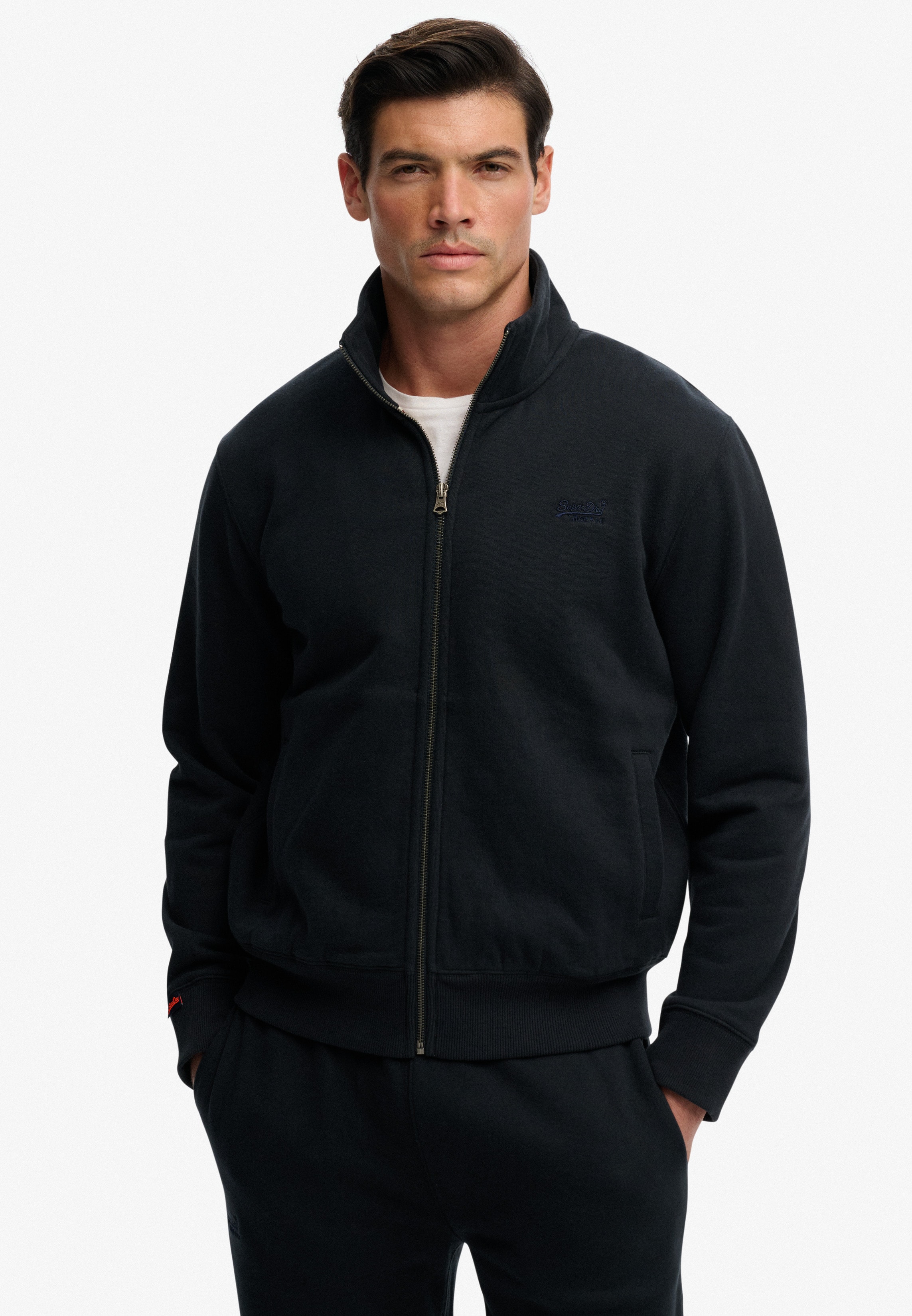 Superdry 1100000002199 "ESSENTIAL LOGO TRACK TOP", mit Reißverschluss, aus Baumwolle und Polyester, Loose Fit