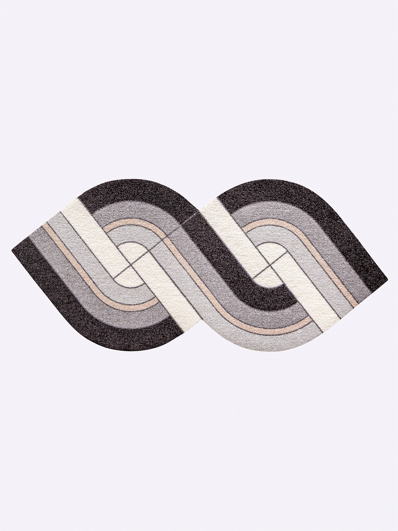 Fußmatte SALONLOEWE Gr. 1, schwarz, weiß, B:75cm H:7mm L:100cm, Kunstfaser, Polyamid, Teppiche, Fußmatte