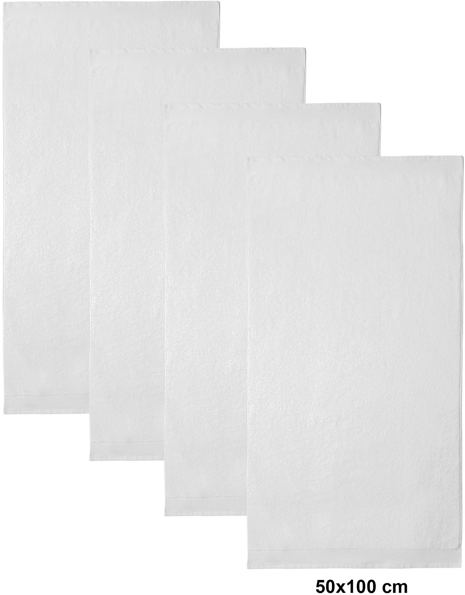 OTTO home Handtücher »Fenya, flauschig und weich, 550gr/m²«, (4 St., 4x 50x100cm), Premium Handtücher mit Bordüre, Handtuch-Set, 100% Baumwolle