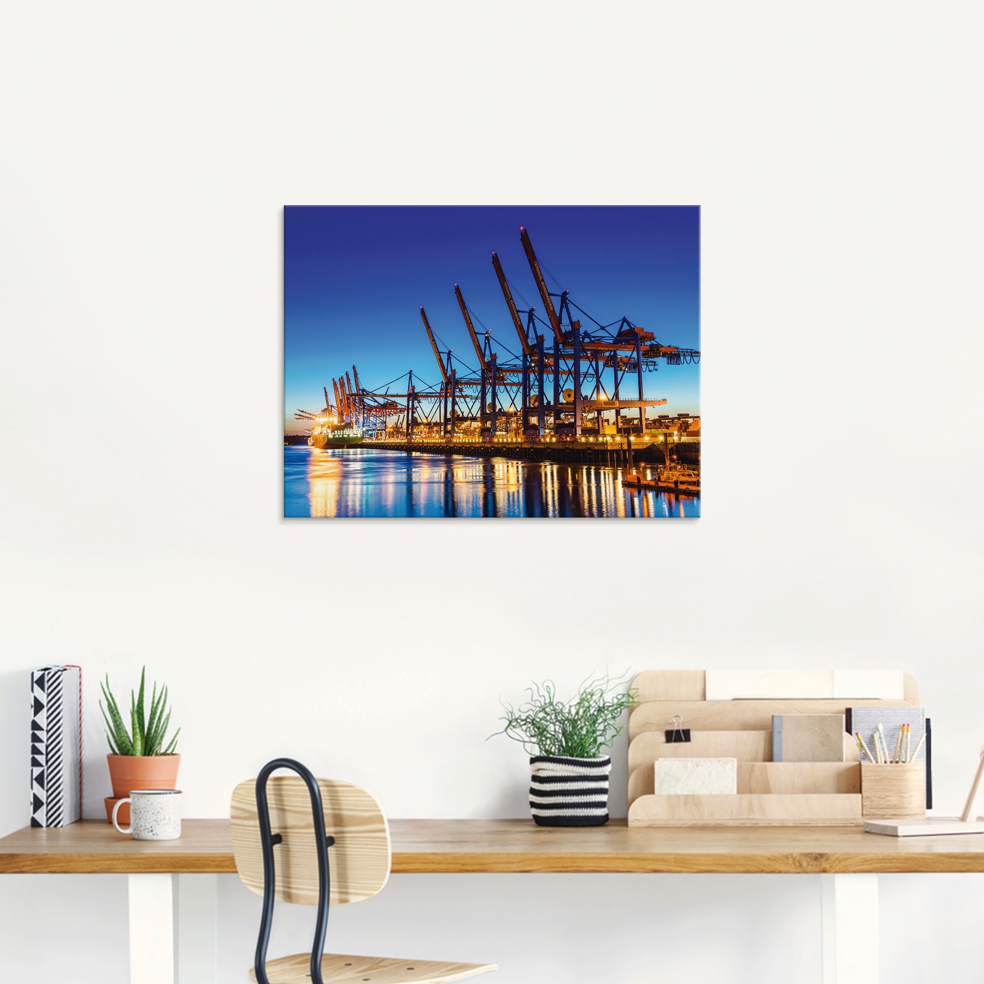 Artland Glasbild »Hamburg Containerhafen«, Deutschland, (1 St.), in verschiedenen Größen