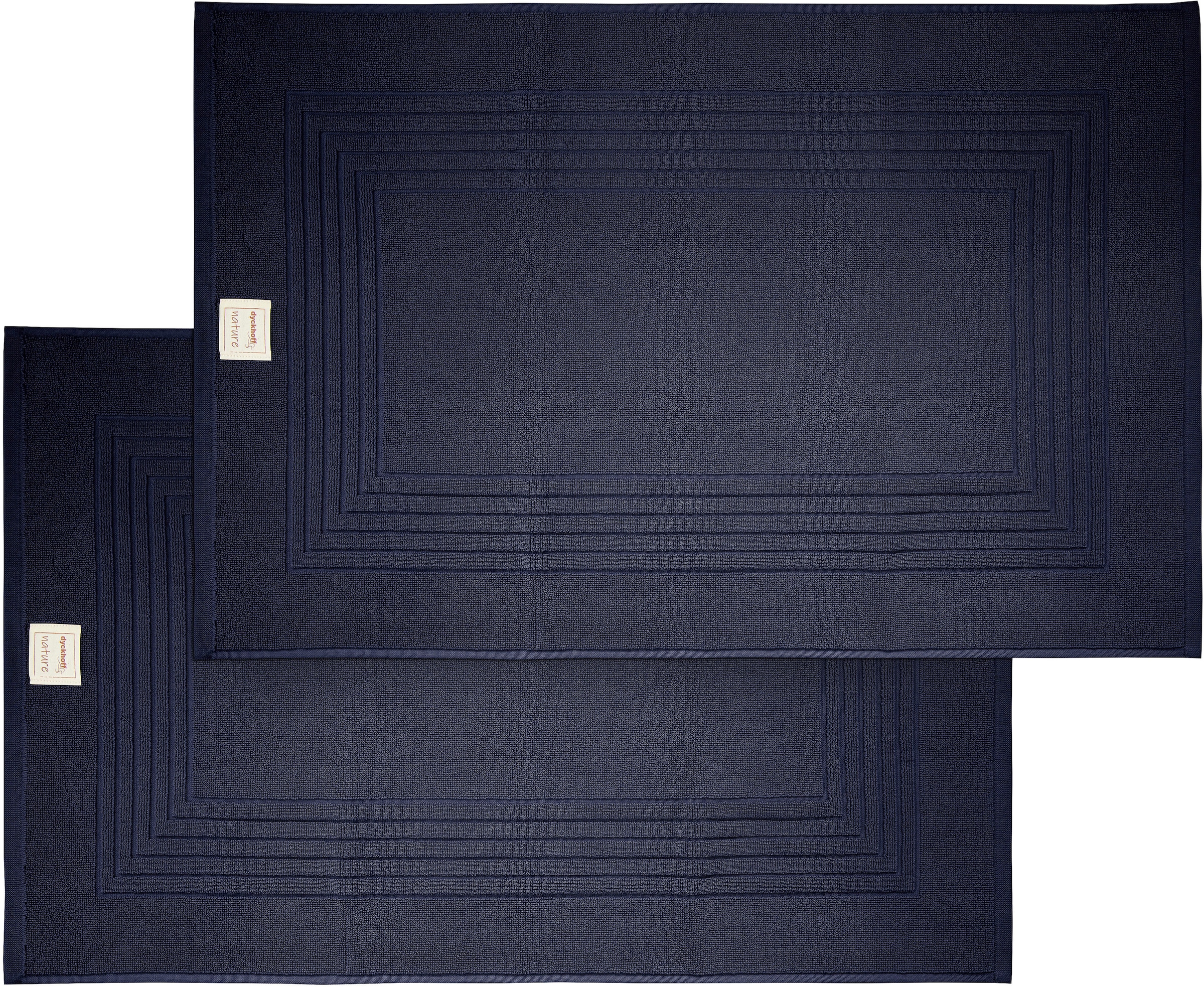 Hotelmatte DYCKHOFF, H:3mm, blau, Baumwolle, Badematten, "Nature", 2 teilig