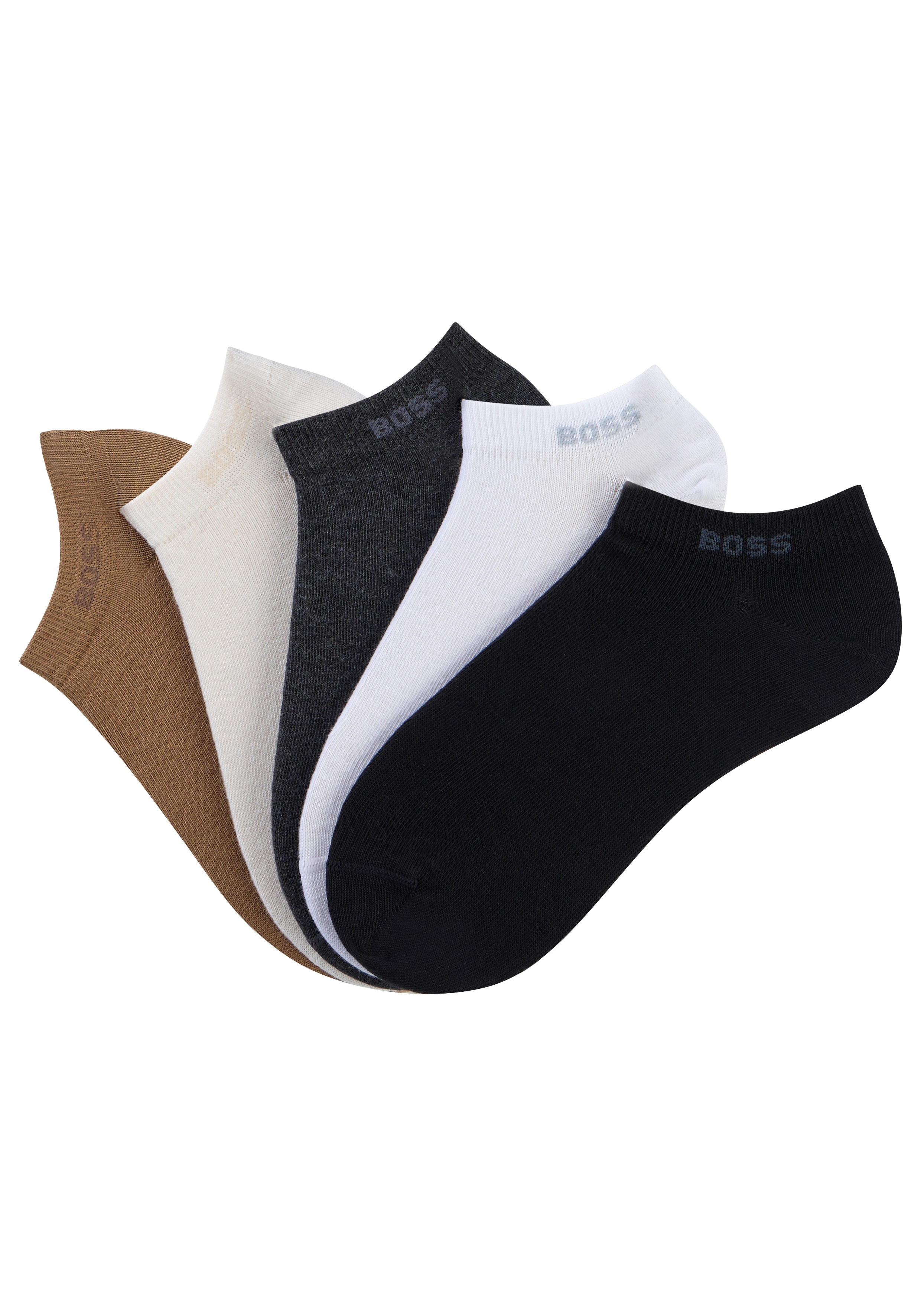 BOSS Sneakersocken "5P AS Logo CC W" Packung, 5er, 5 Paar tlg. mit BOSS-Logoschriftzug