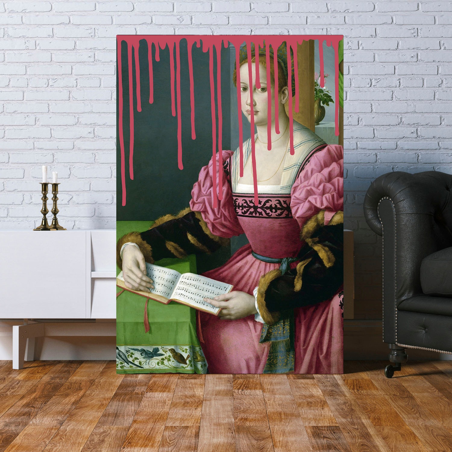 queence Acrylglasbild "Frau mit Buch mit Farbklecks" Bilder von Frauen  For günstig online kaufen
