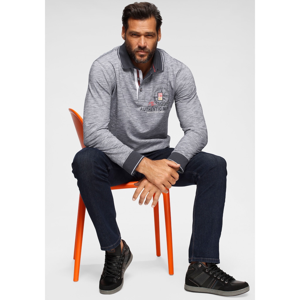 Man's World Langarm-Poloshirt