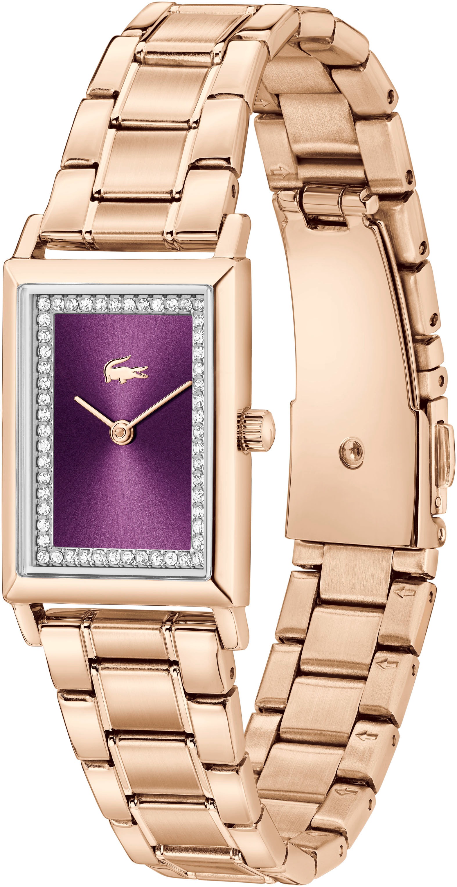 Lacoste Quarzuhr »CATHERINE«, Armbanduhr, Damenuhr, analog, Glaskristalle, Edelstahlarmband