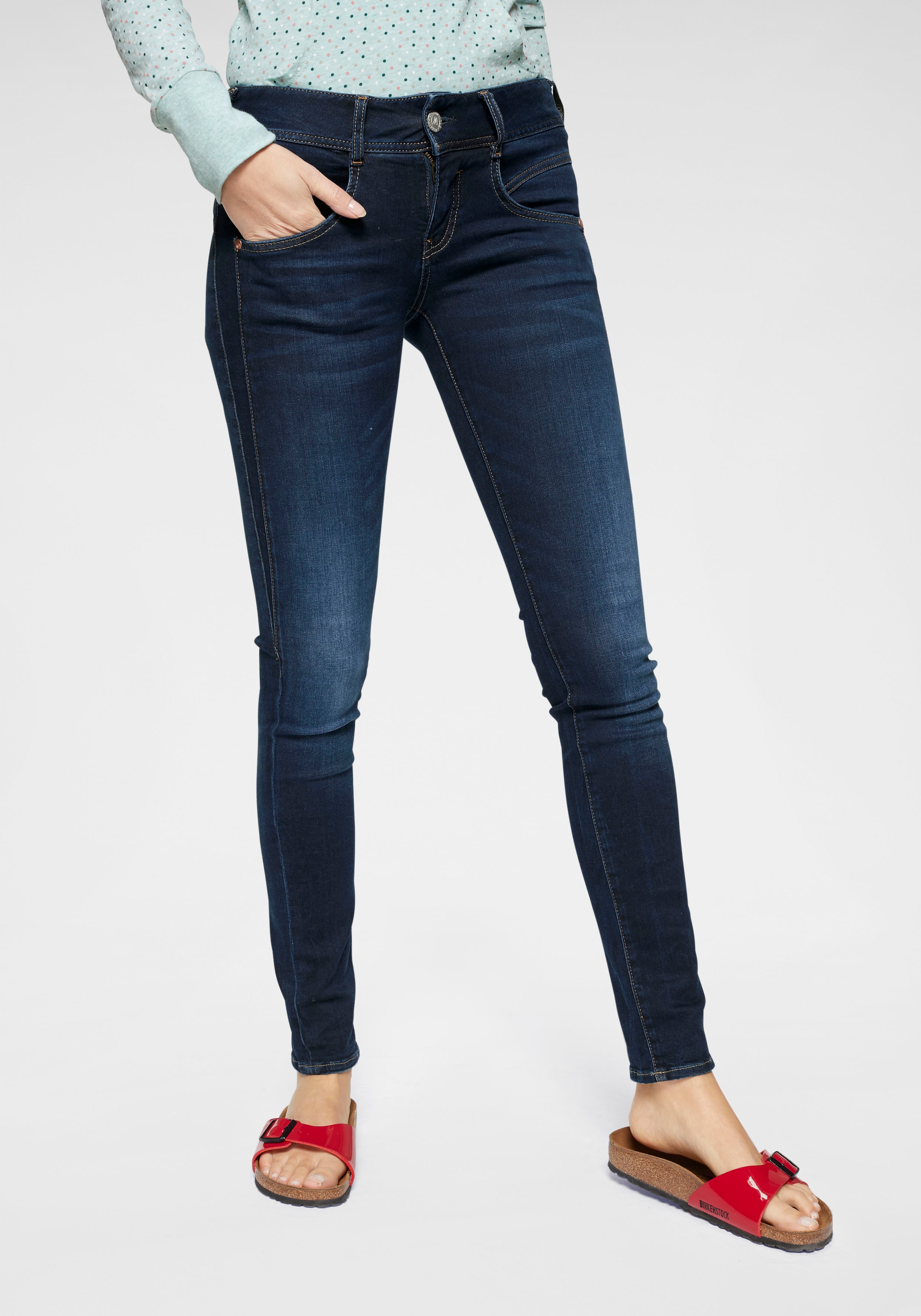 Herrlicher 5-Pocket-Jeans "Gila Slim Denim" mit seitlichen Keileinsätzen, f günstig online kaufen