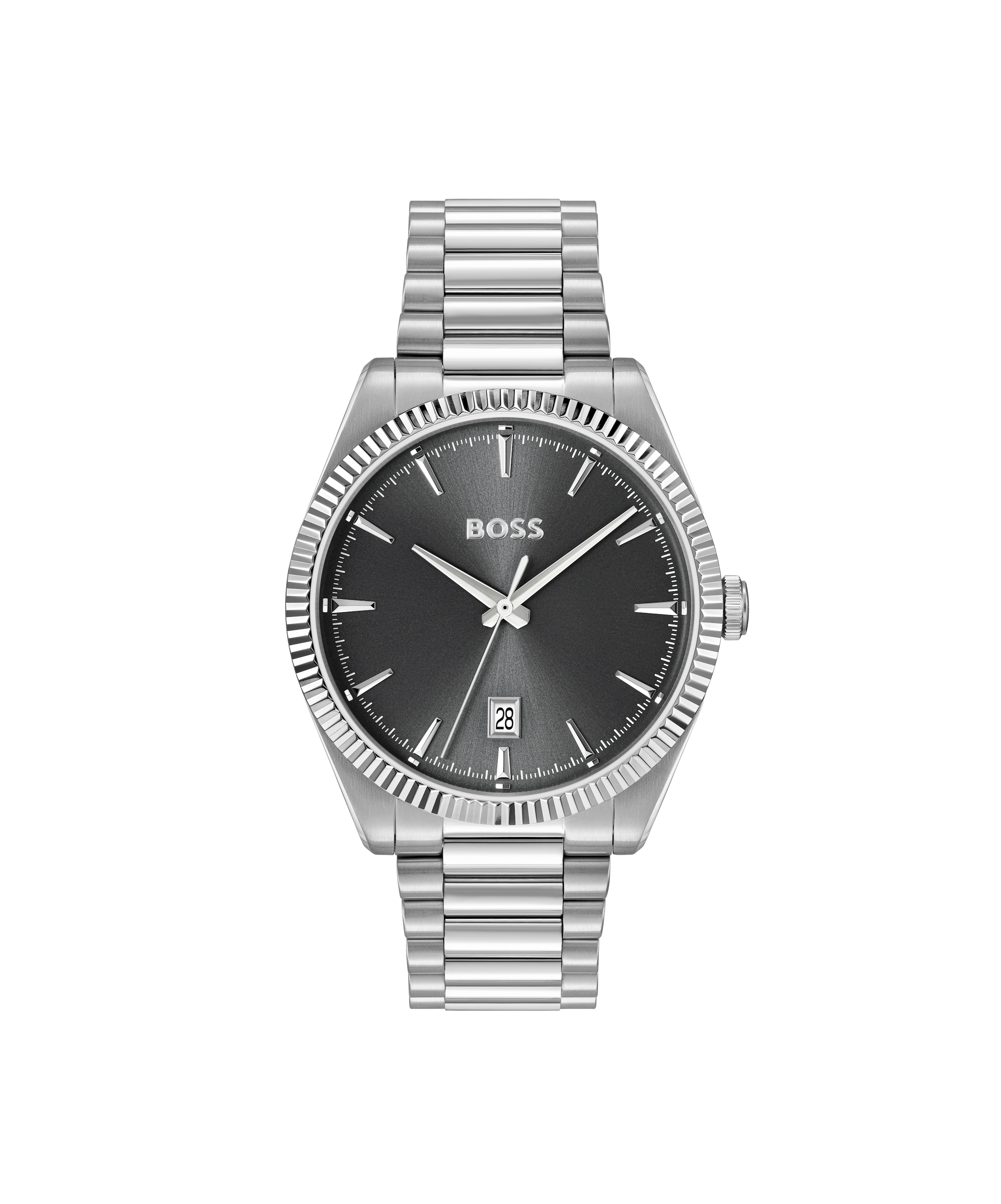 BOSS Quarzuhr »CHESWICK« Armbanduhr, Herrenuhr, Edelstahlarmband, analog, Tag