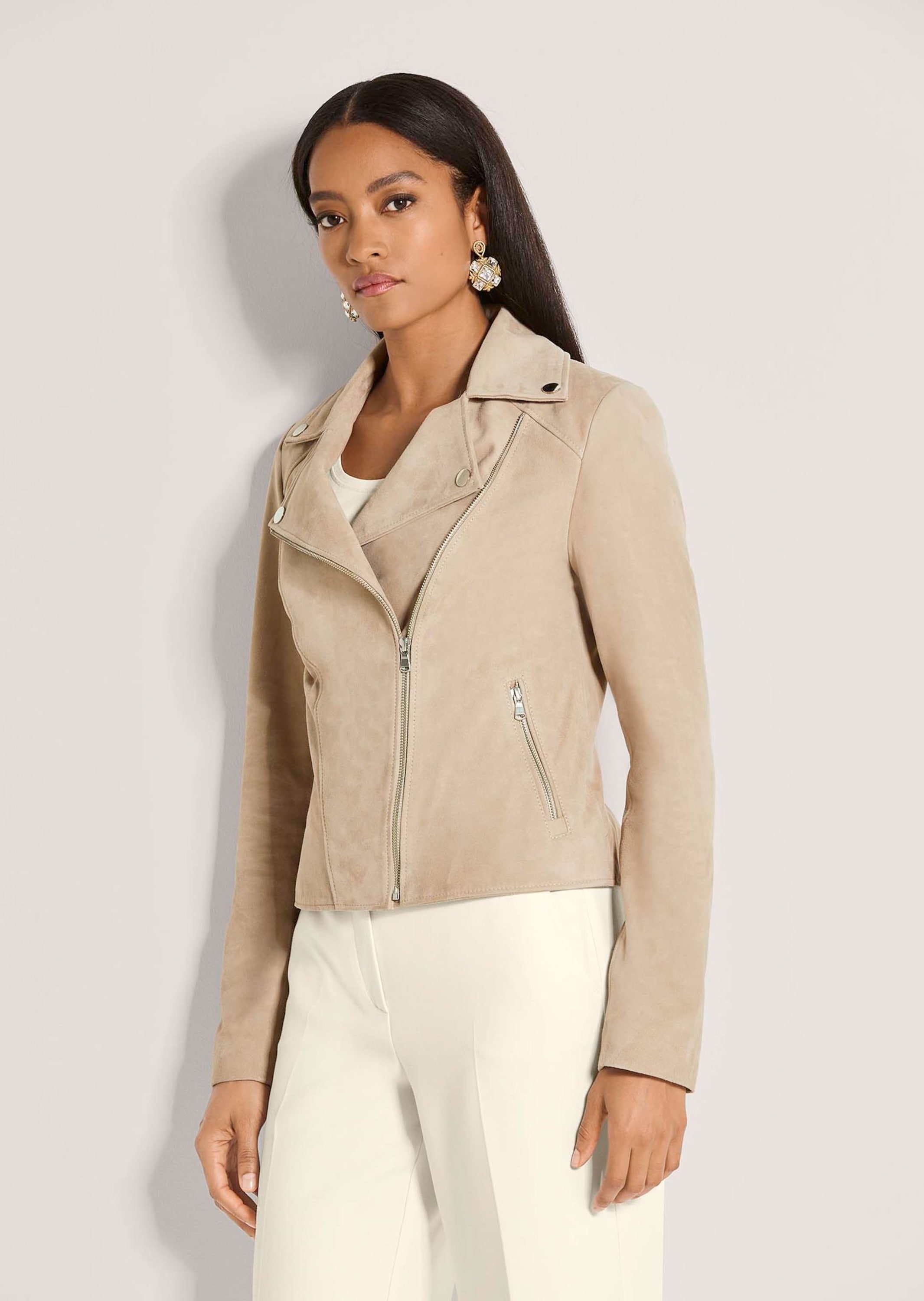 MADELEINE Lederjacke »Jacke Bikerjacke aus Ziegenveloursleder«