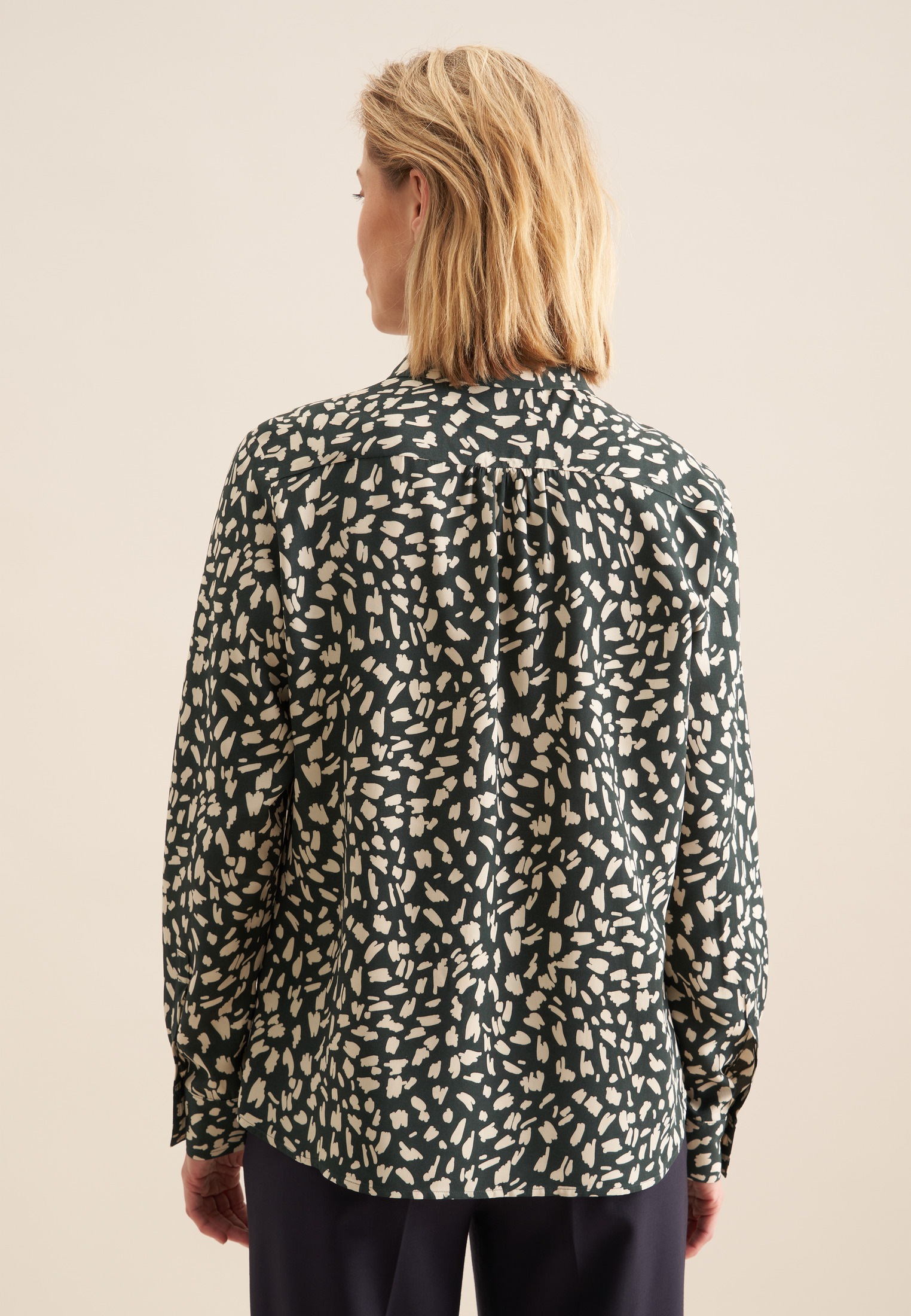 seidensticker Hemdbluse "Schwarze Rose" 1/1 Kragen Druck günstig online kaufen