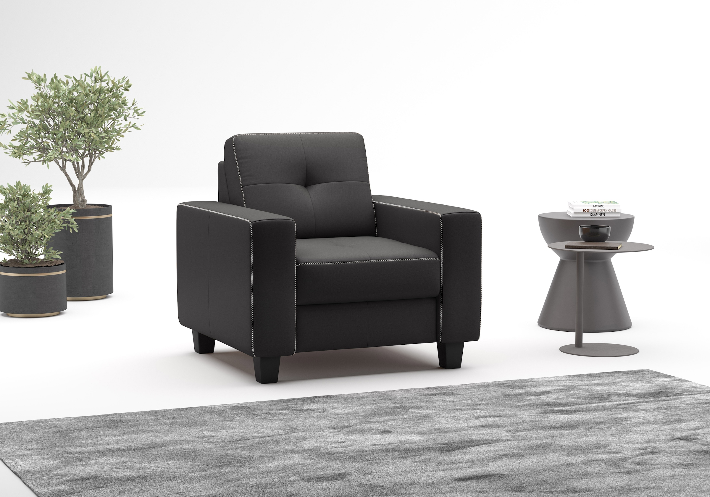 Home affaire Sessel "Varese" Kreuznaht in beige günstig online kaufen