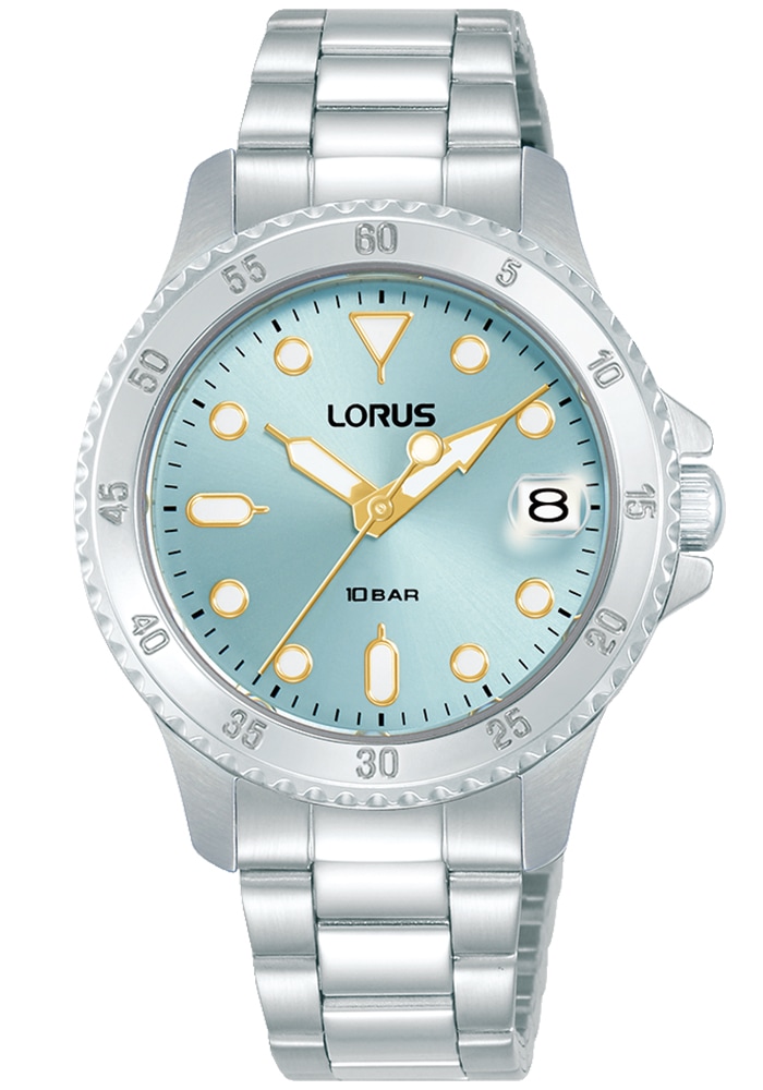 LORUS Quarzuhr »Sports Quarz« Armbanduhr, Damenuhr, Edelstahlarmband, analog, Tag
