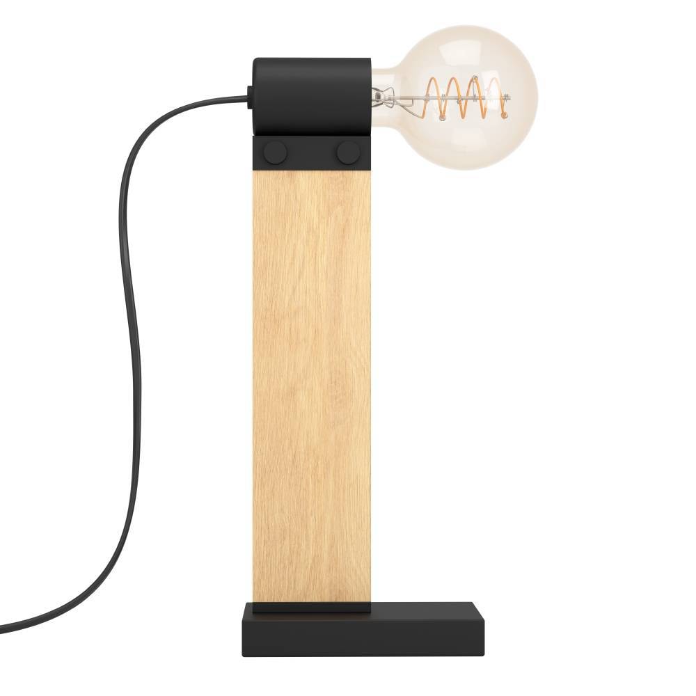 EGLO Tischleuchte »BAILRIGG«, 1 flammig, Leuchtmittel E27 | ohne Leuchtmittel, Tischleuchte, Wohnzimmerlampe, Holz, Metall, Schwarz, Nachttischlampe