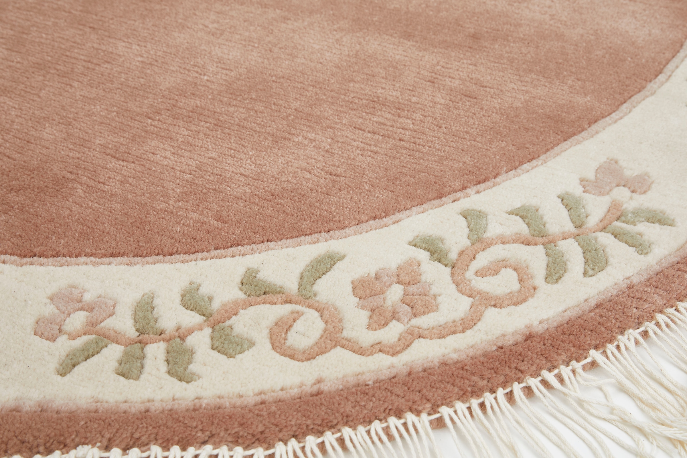 LUXOR living Wollteppich »Giza«, rund, reine Wolle, handgeknüpft, mit Bordüre und Fransen, Orient-Teppich