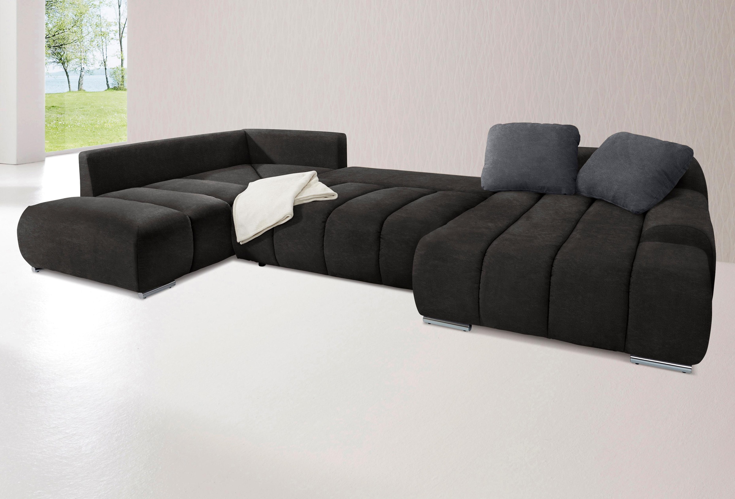 Home affaire Wohnlandschaft "Bono U-Form" wahlweise mit Bettfunktion günstig online kaufen