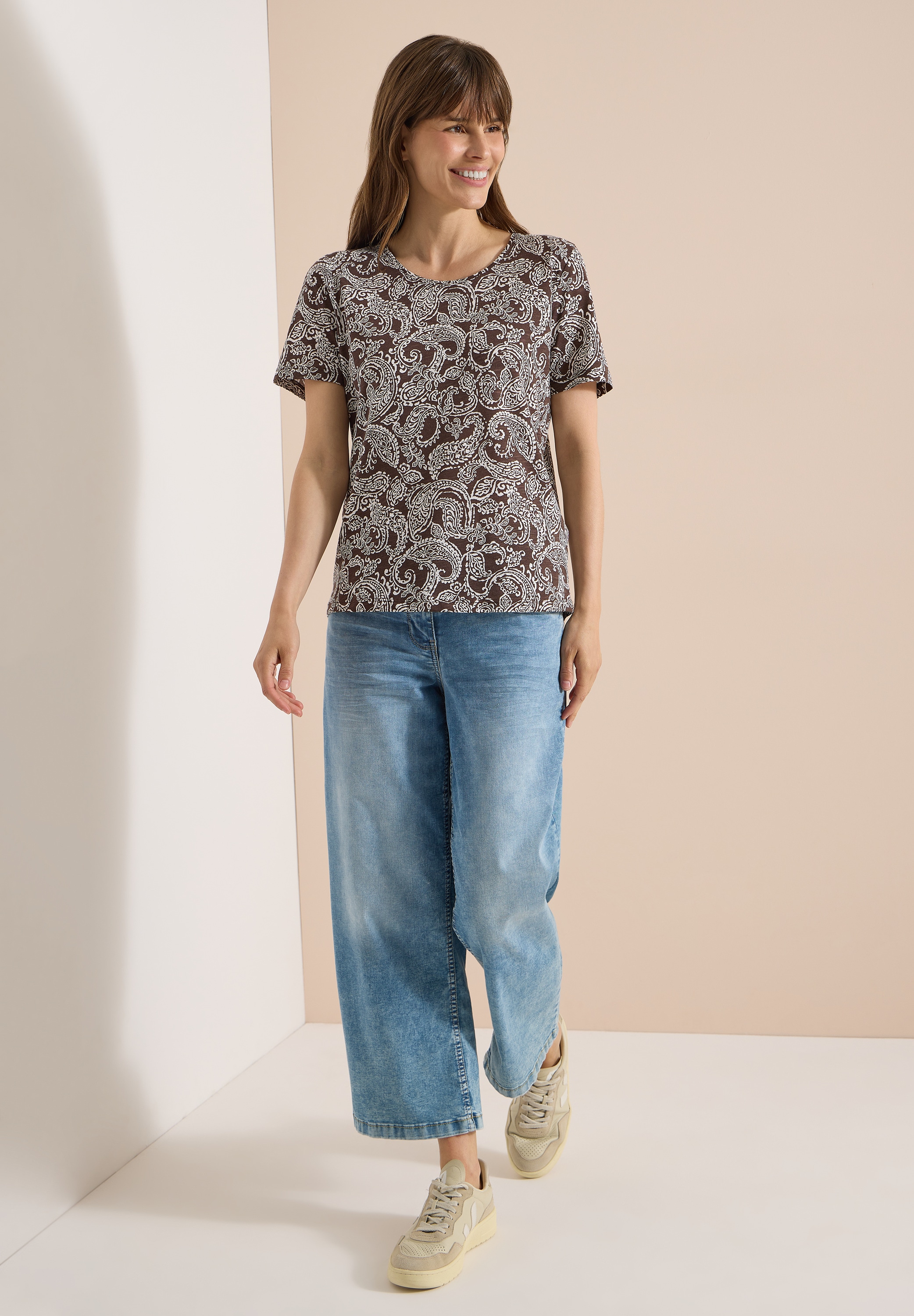 Cecil T-Shirt bestehend aus einem Materialmix