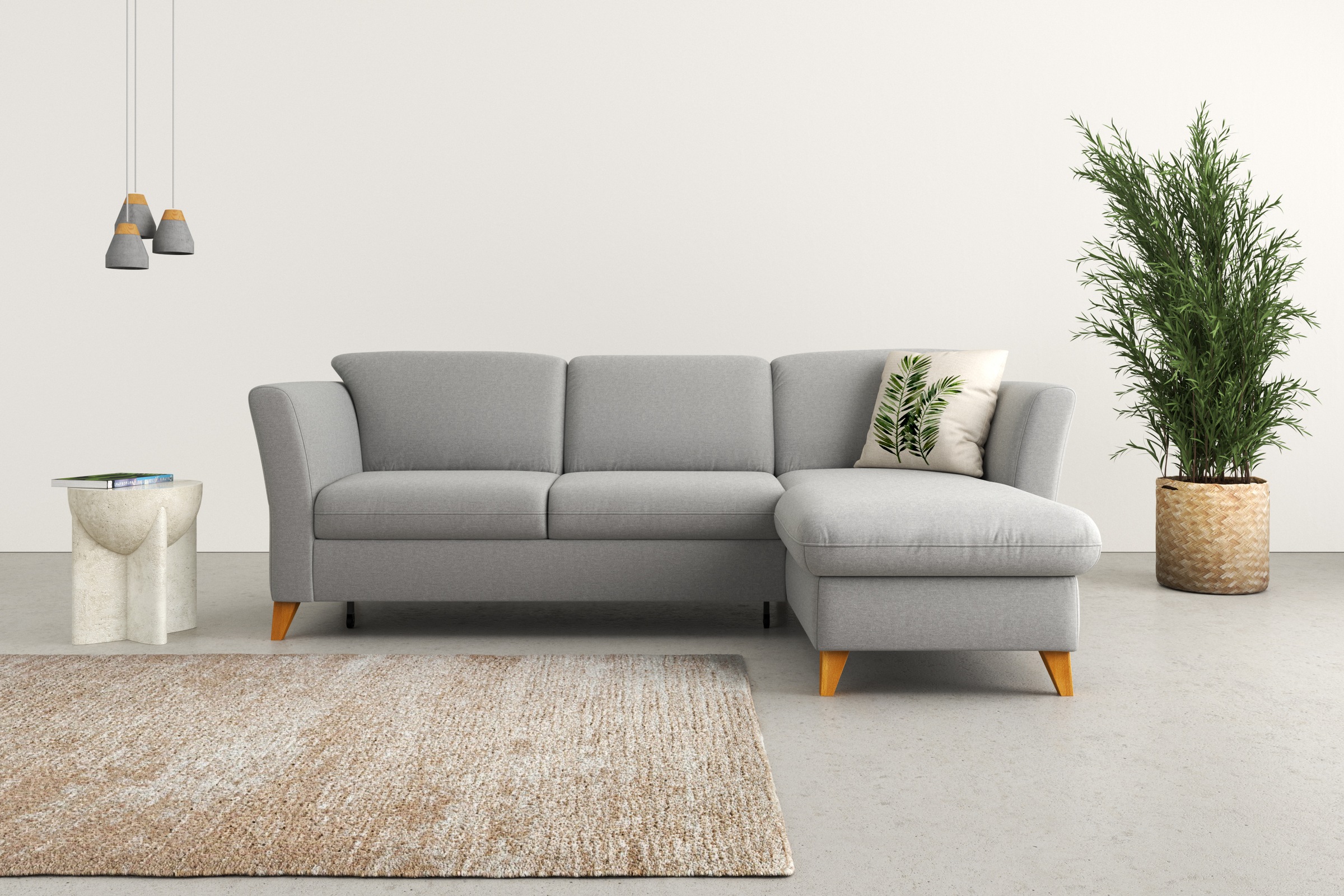 Home affaire Ecksofa "Trelleborg L-Form" Federkern-Polsterung, wahlweise mit Schlaffunktion und Bettkasten