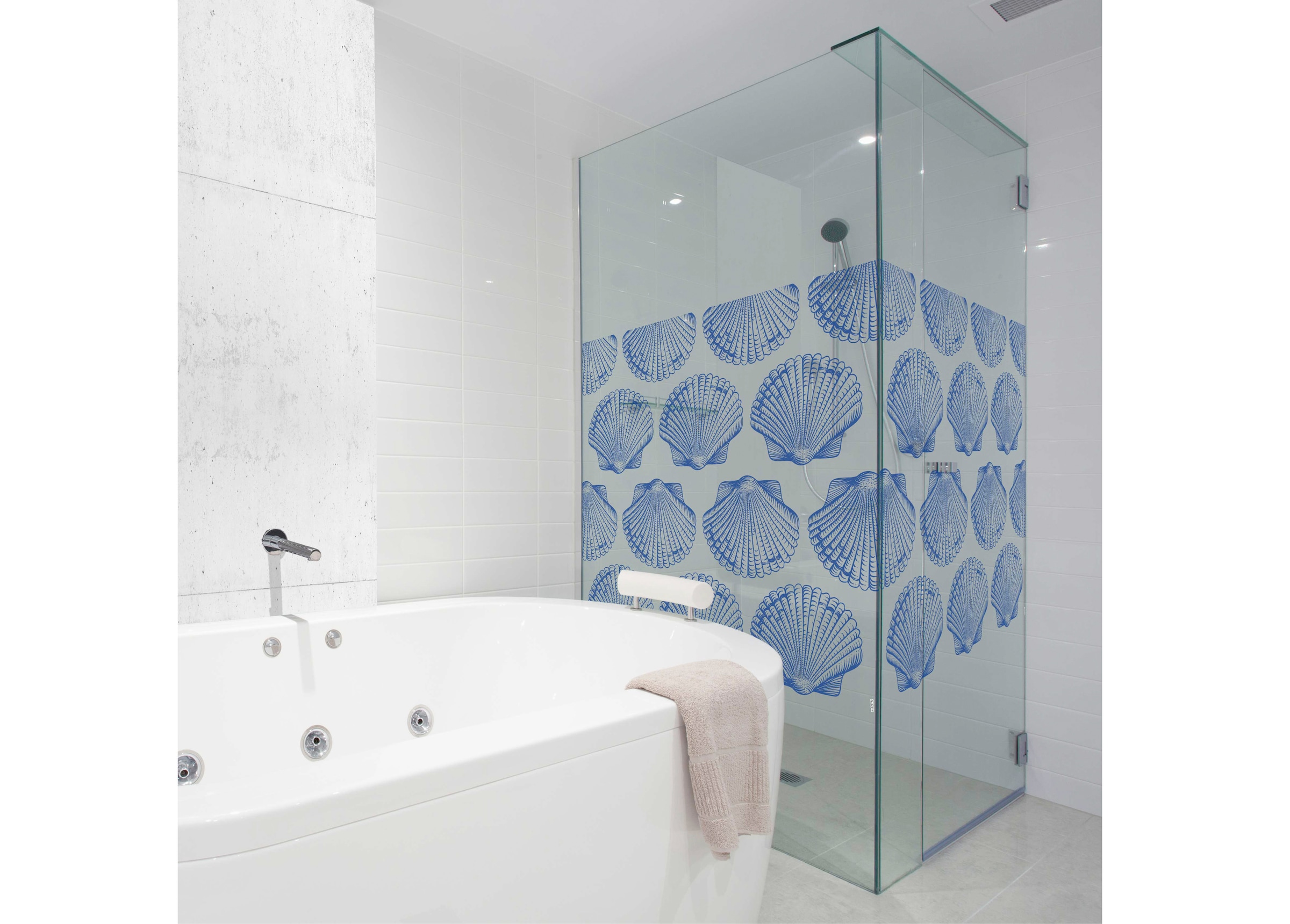 MySpotti Fensterfolie »Look Shells blue«, halbtransparent, glattstatisch haftend, 60 x 100 cm, statisch haftend